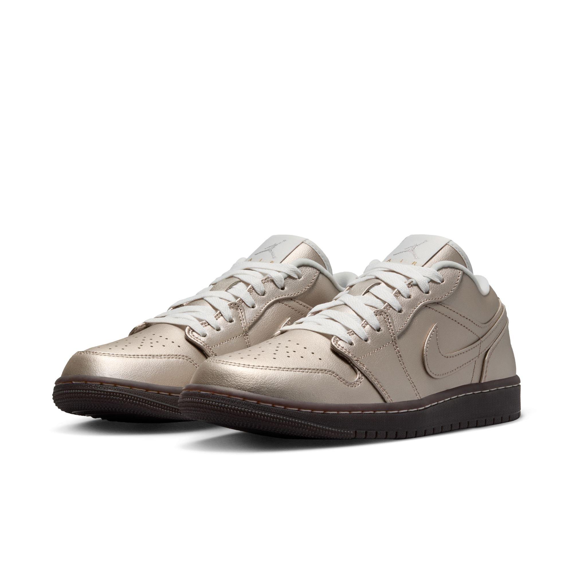 Jordan 1 Low SE "Metallic Zinc/Summit White" Women's Shoe - SILVER/BROWN Thumbnail View 5
