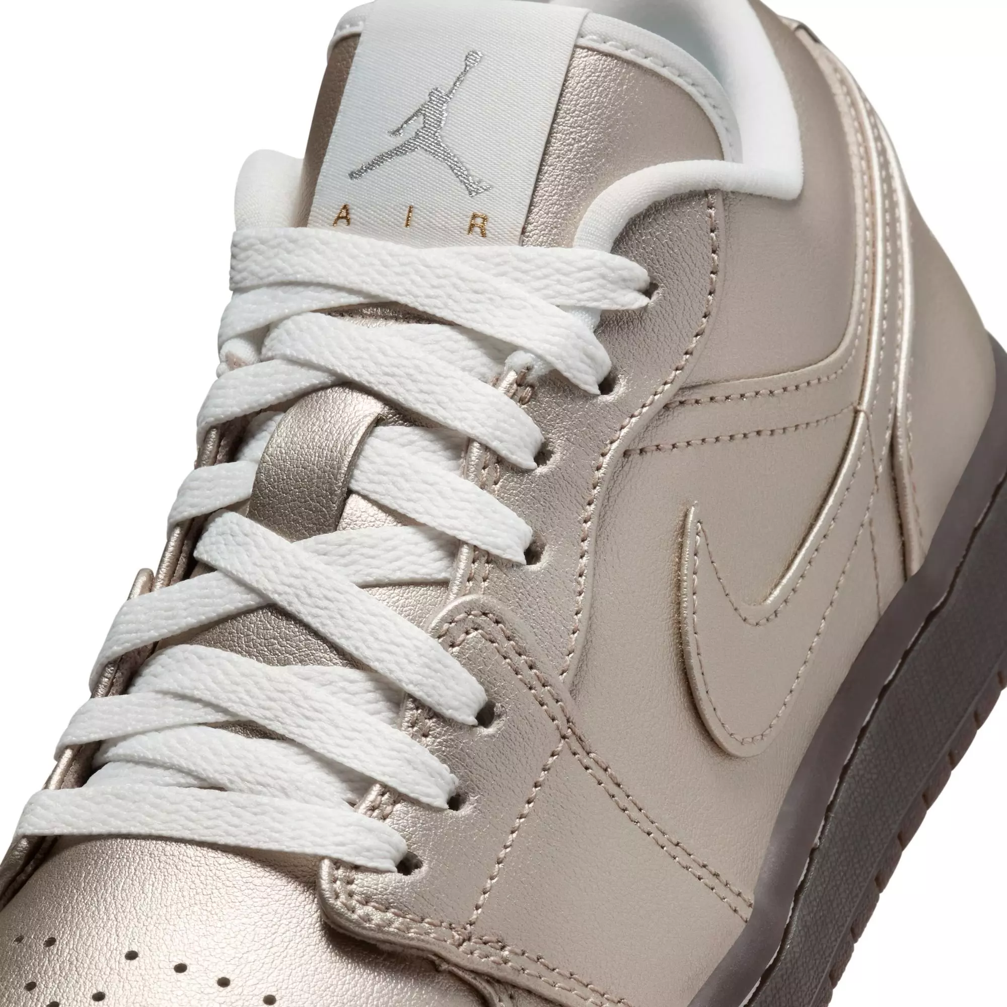 Jordan 1 Low SE "Metallic Zinc/Summit White" Women's Shoe - SILVER/BROWN