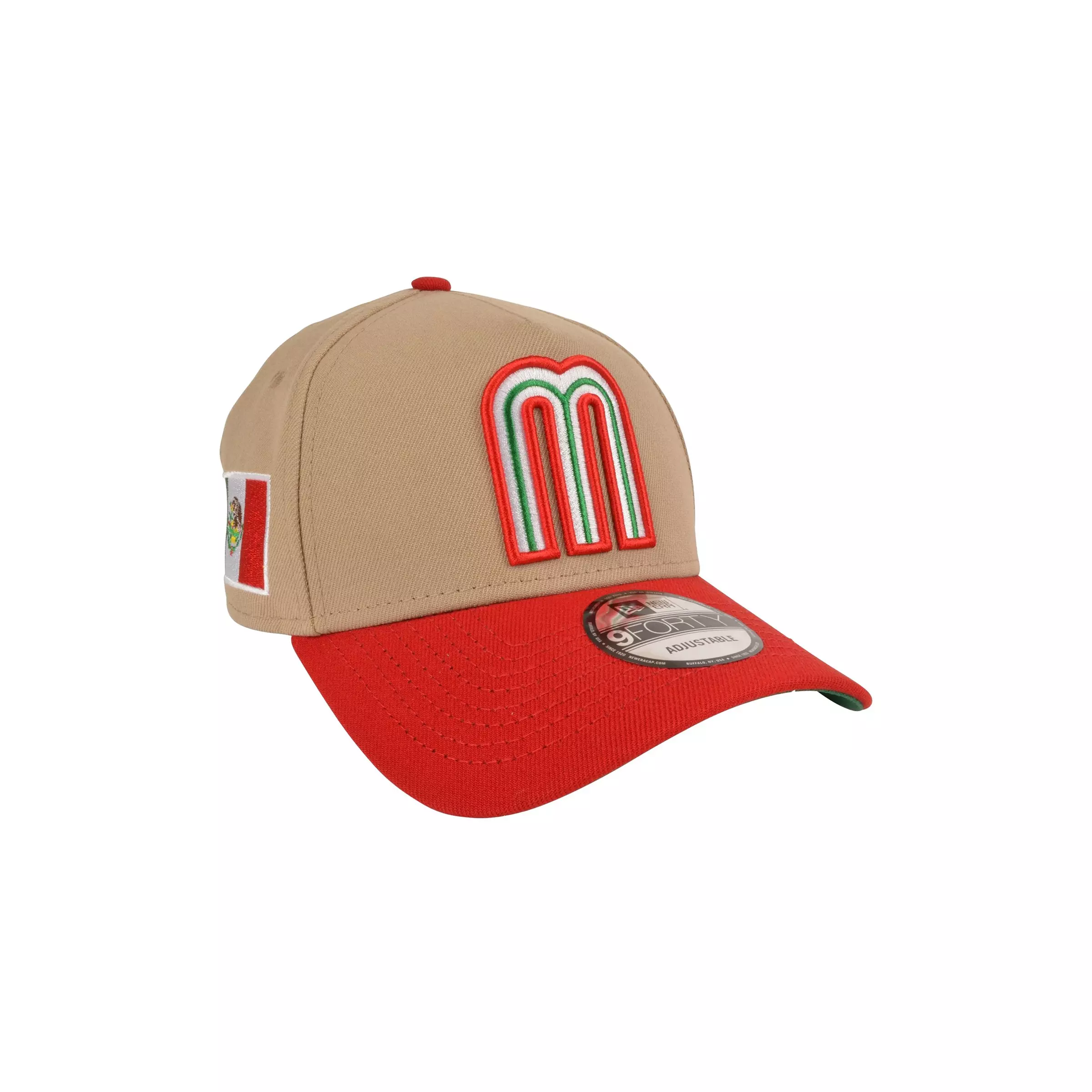 New Era Mexico 9FORTY A-Frame Snapback Hat - Cream/Red - CREAM/RED