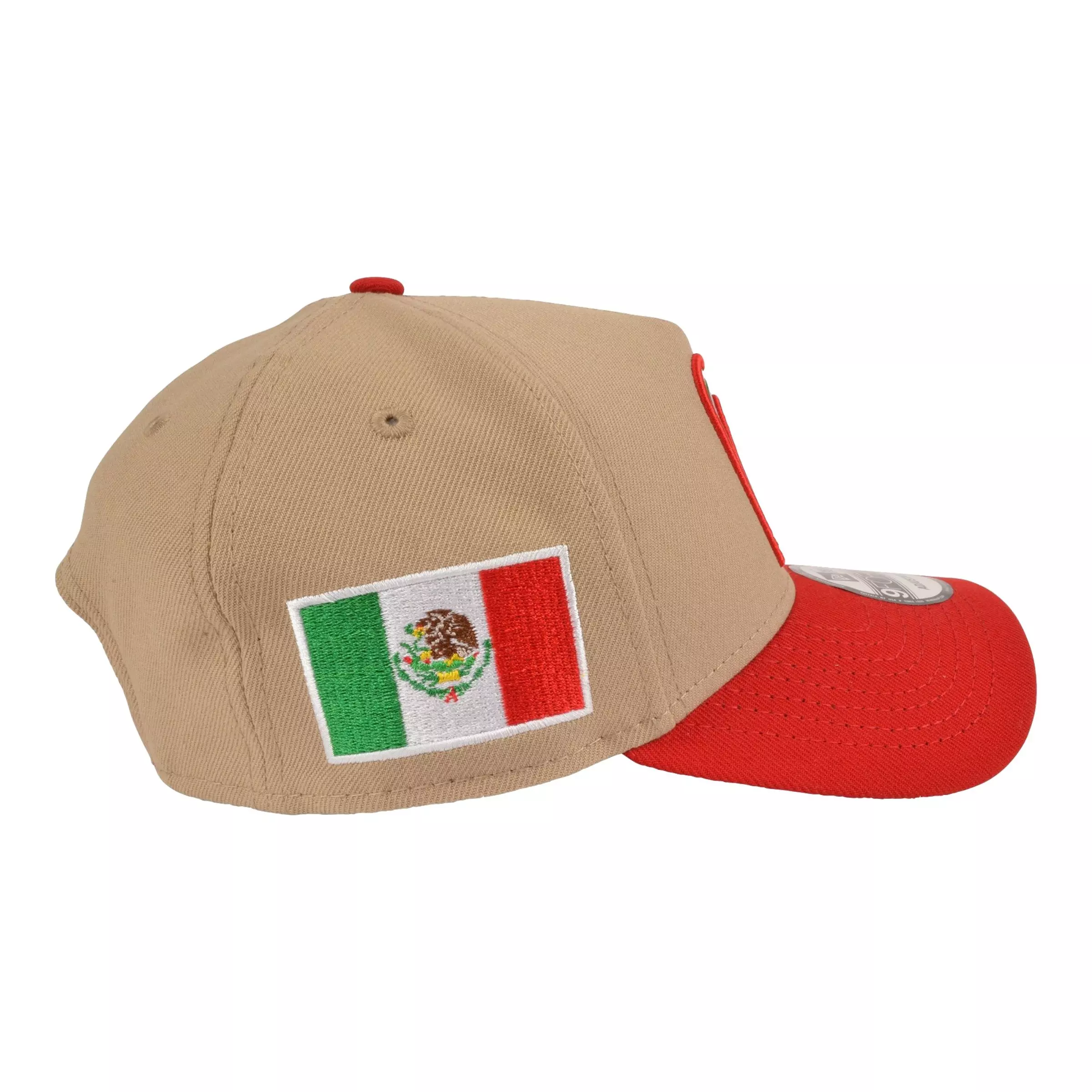 New Era Mexico 9FORTY A-Frame Snapback Hat - Cream/Red - CREAM/RED