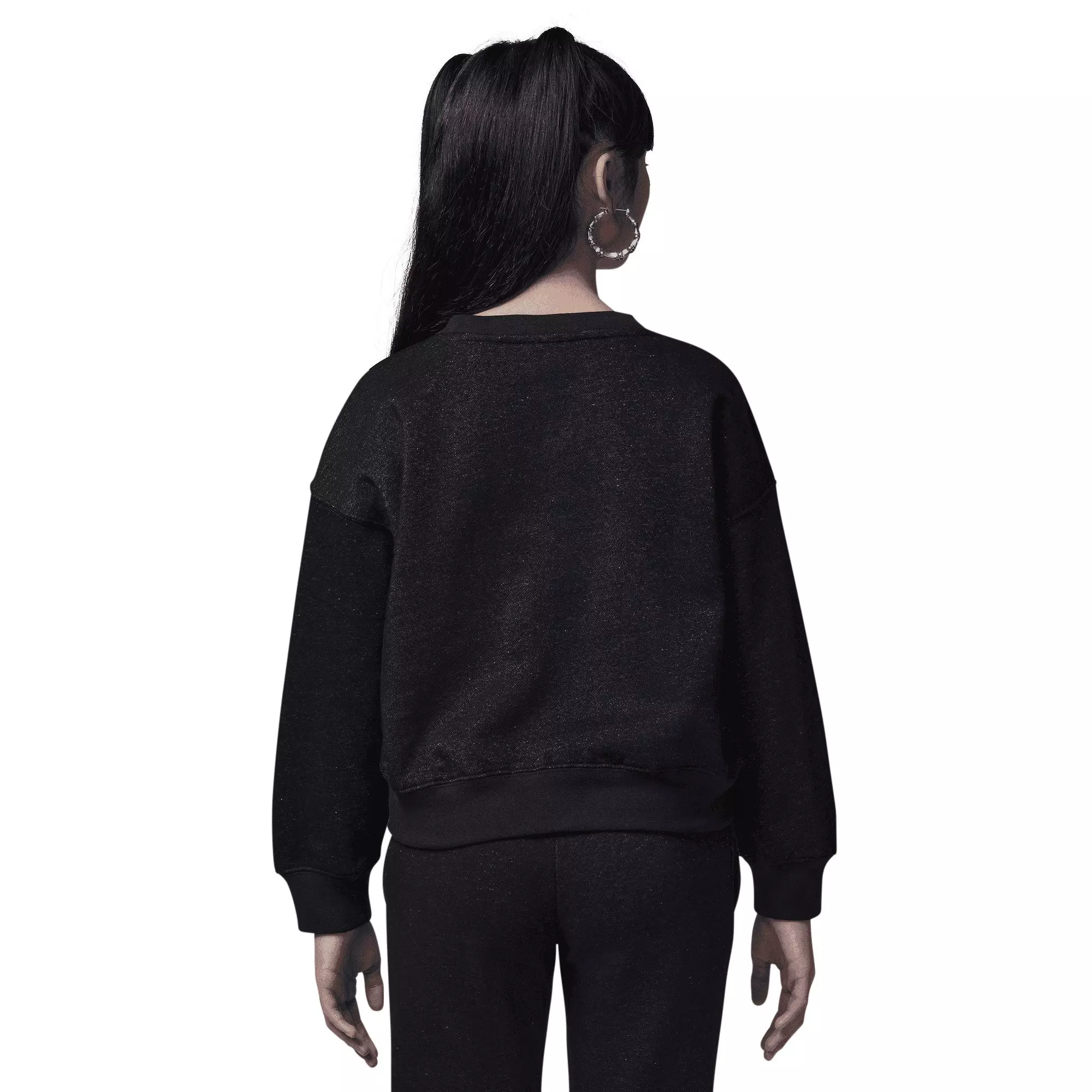 Jordan Big Girls' 1st Crew Sweatshirt - BLACK/GOLD