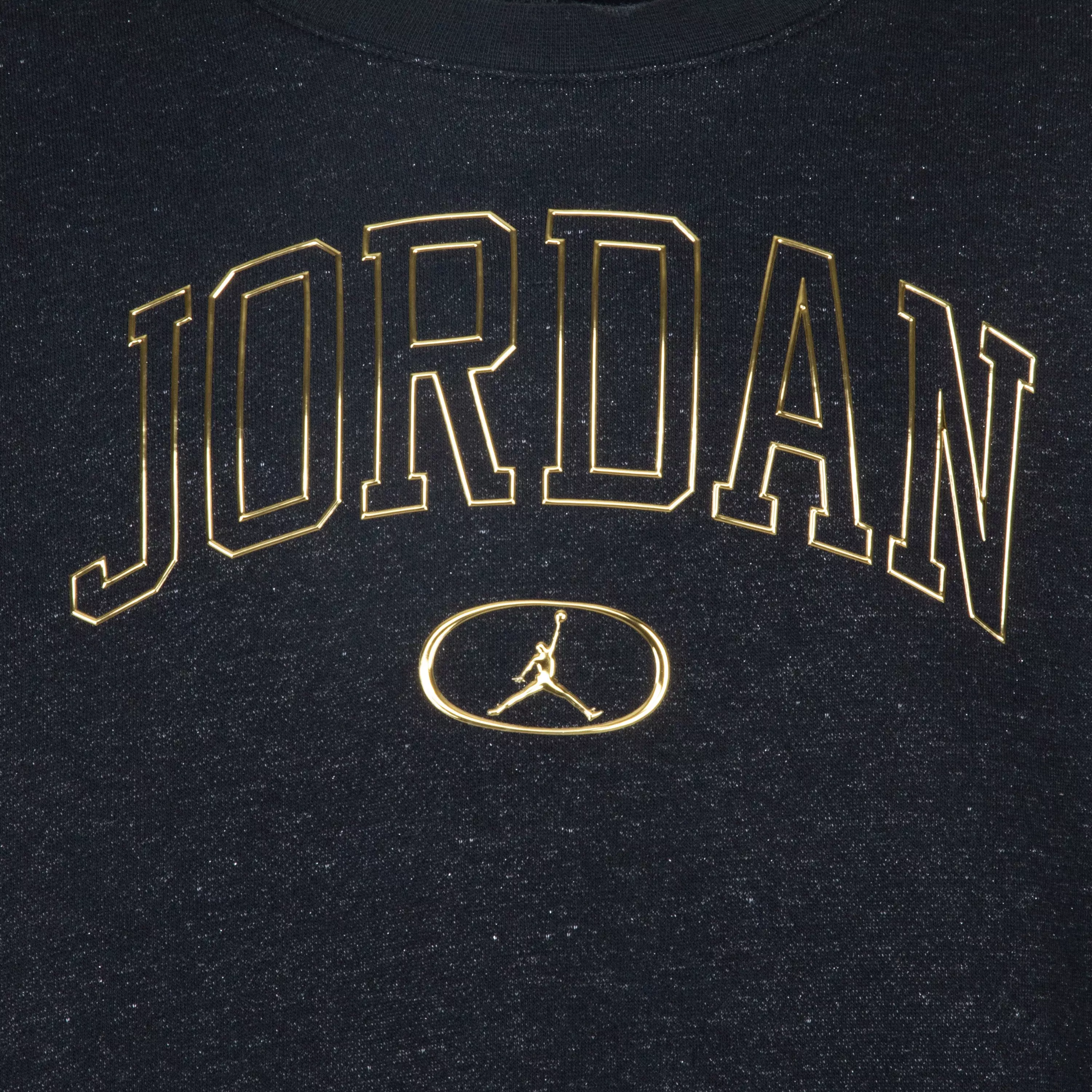 Jordan Big Girls' 1st Crew Sweatshirt - BLACK/GOLD