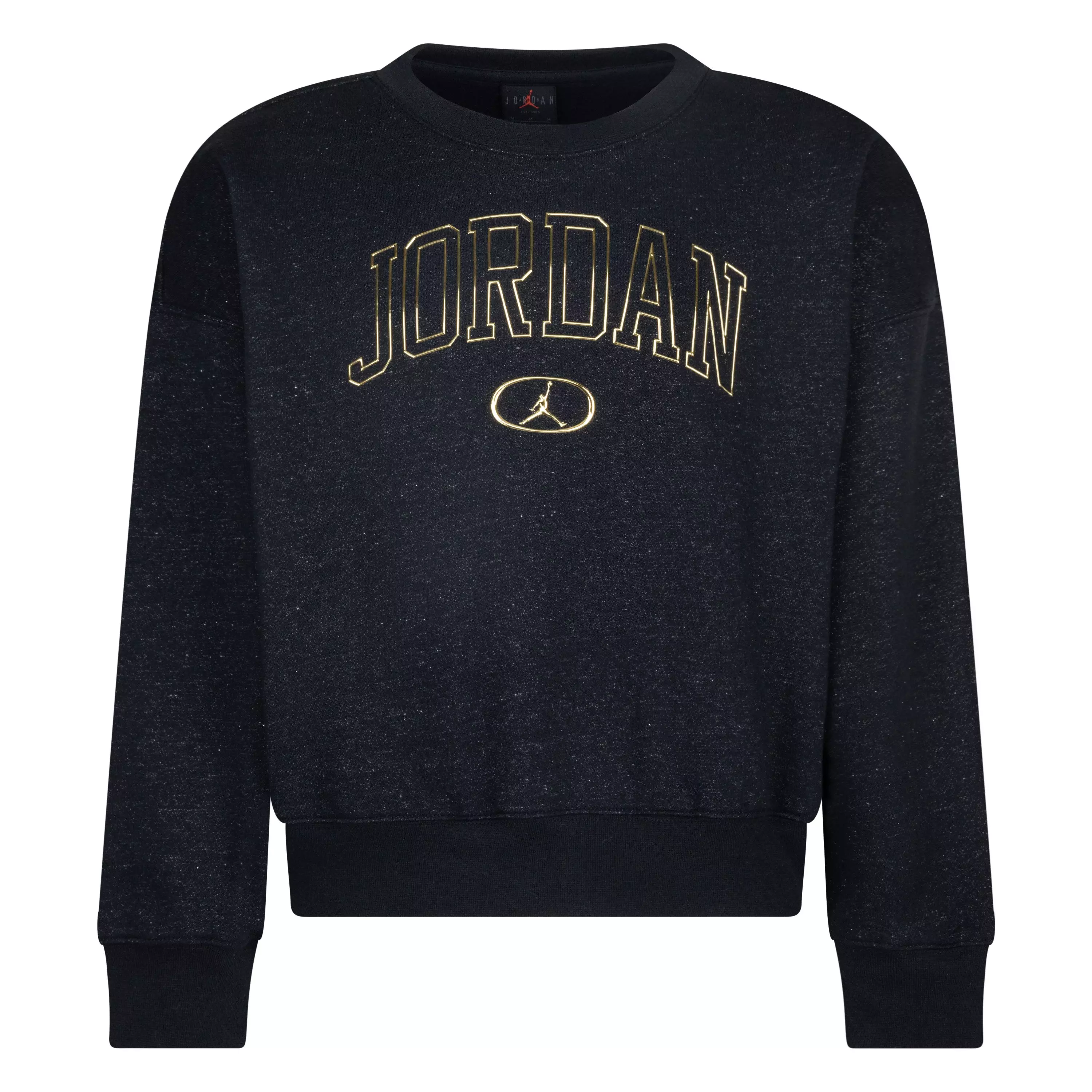Jordan Big Girls' 1st Crew Sweatshirt - BLACK/GOLD