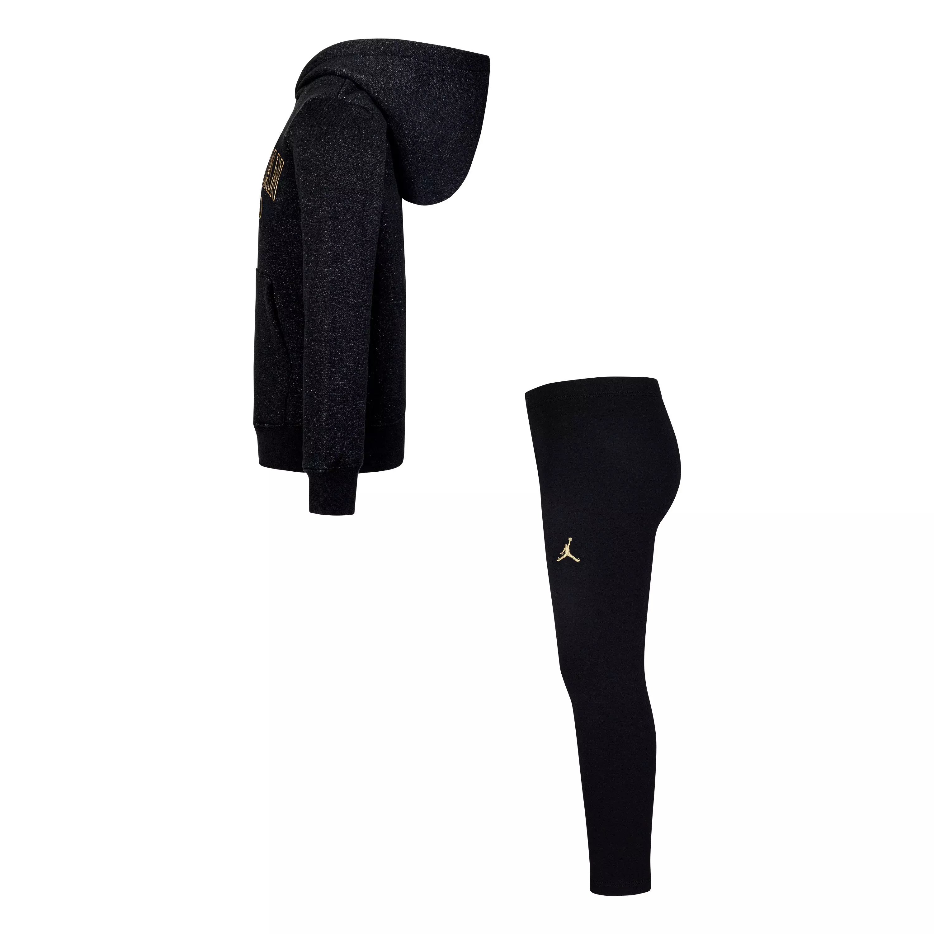Jordan Little Girls' See Me Shine Leggings Set - BLACK/GOLD
