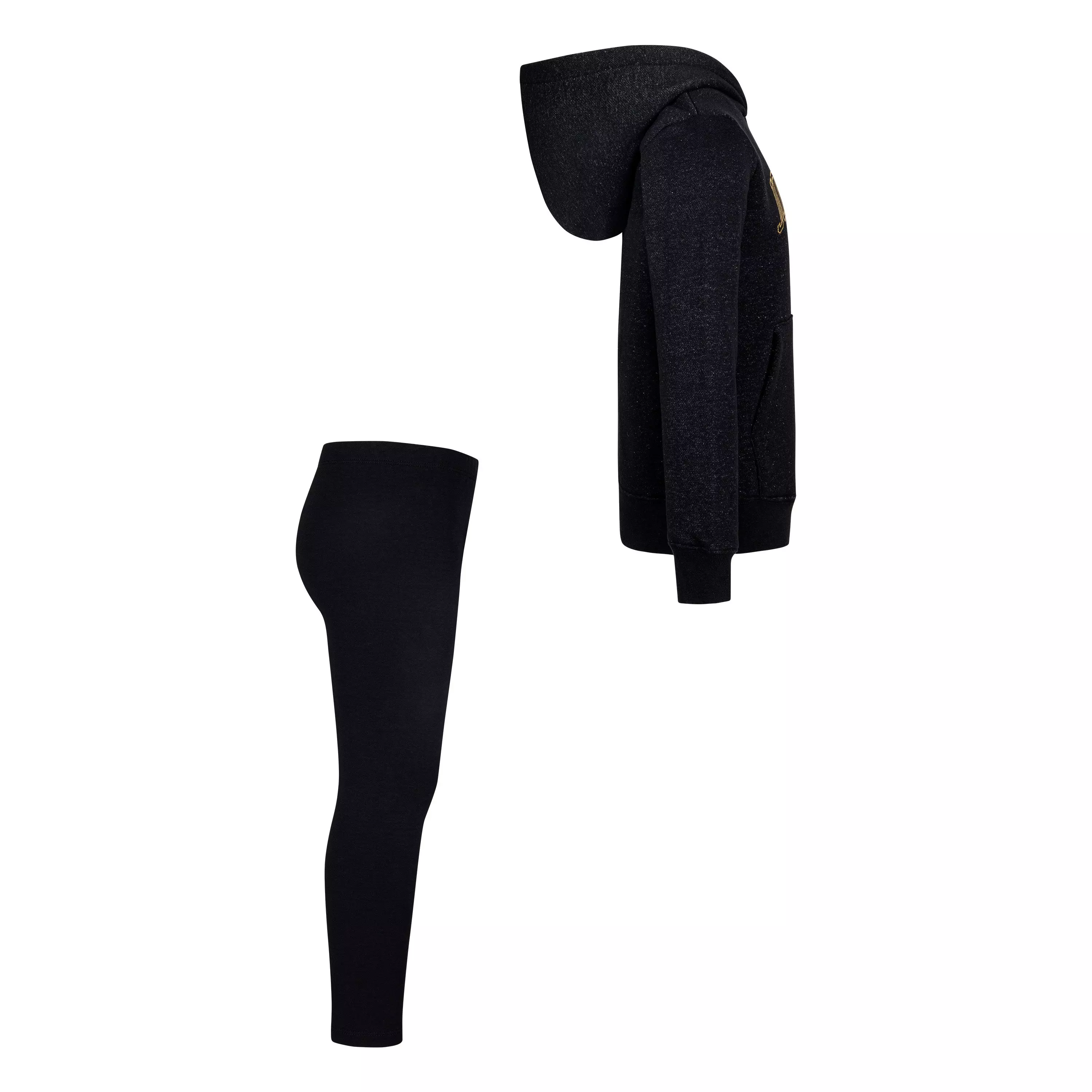 Jordan Little Girls' See Me Shine Leggings Set - BLACK/GOLD