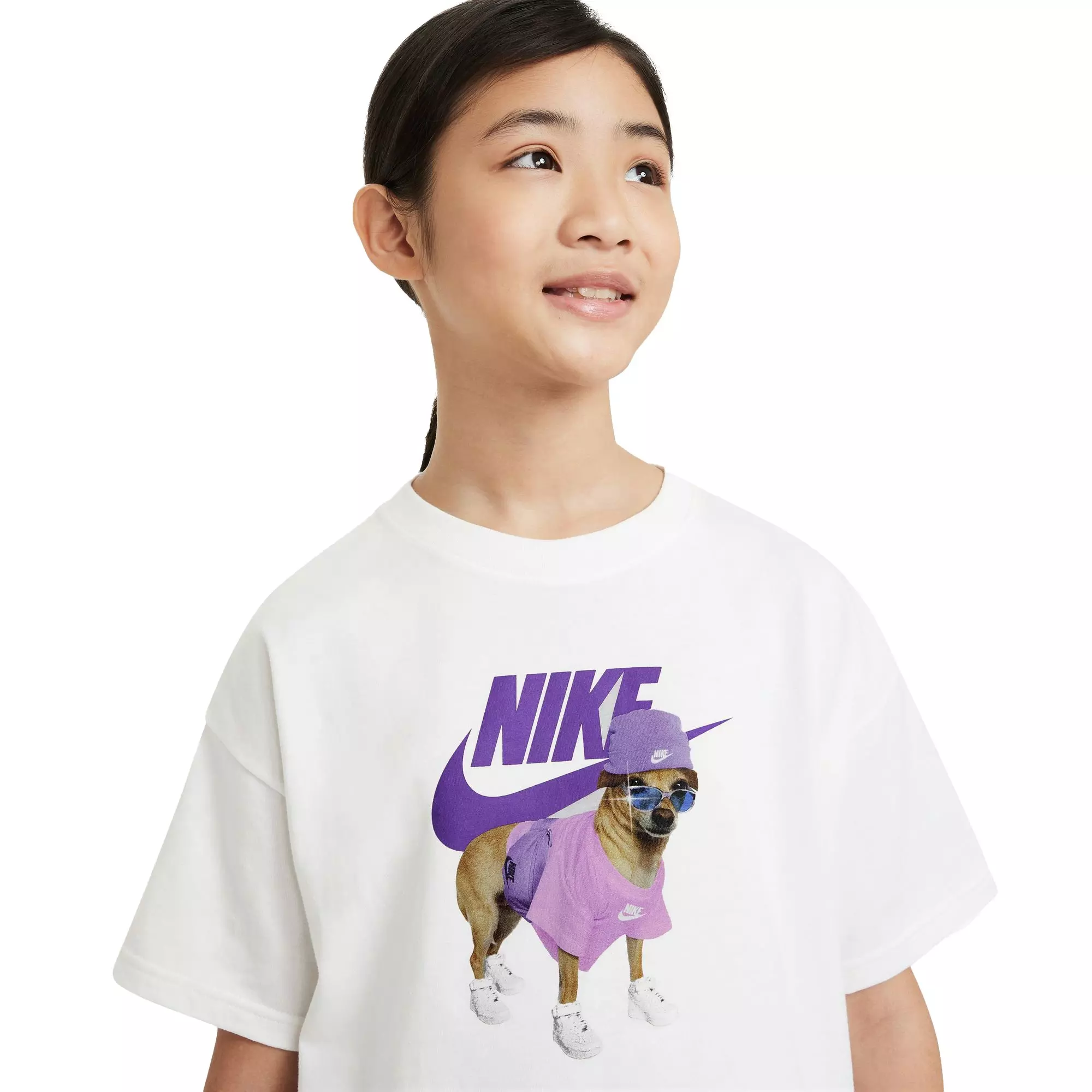 Nike Big Girls' Sportswear Futura Tee - White - WHITE