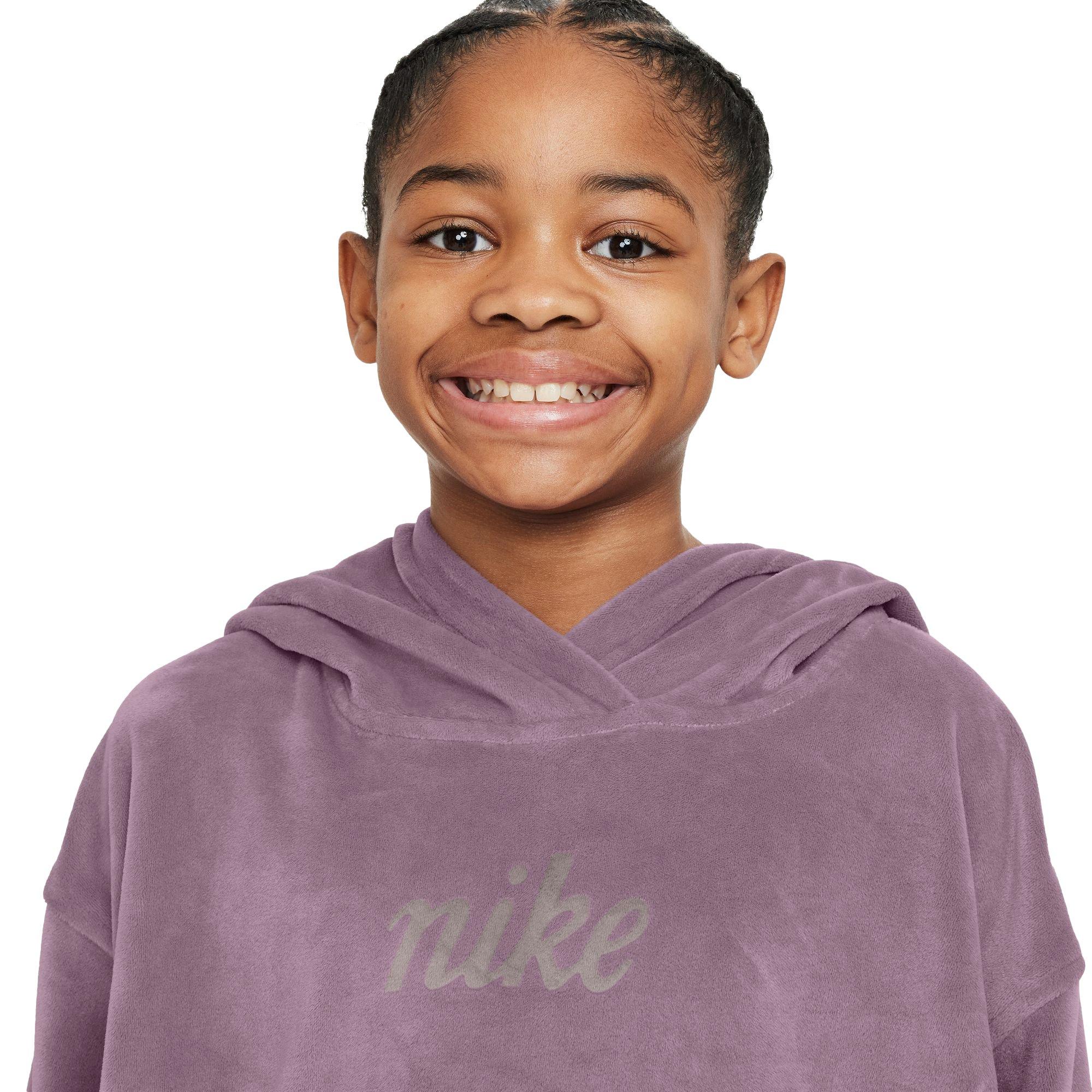 Nike Big Girls' Sportswear Pullover Hoodie - Pink - PINK Thumbnail View 3