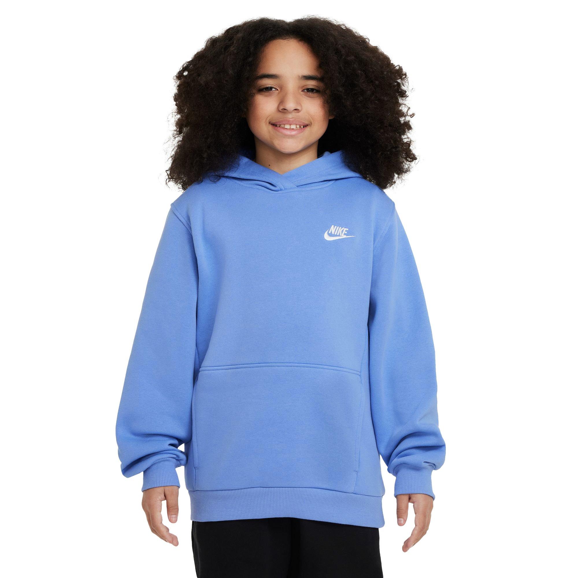 Nike Big Kids' Sportswear Club Fleece Pullover Hoodie - Light Blue - BLUE Thumbnail View 1