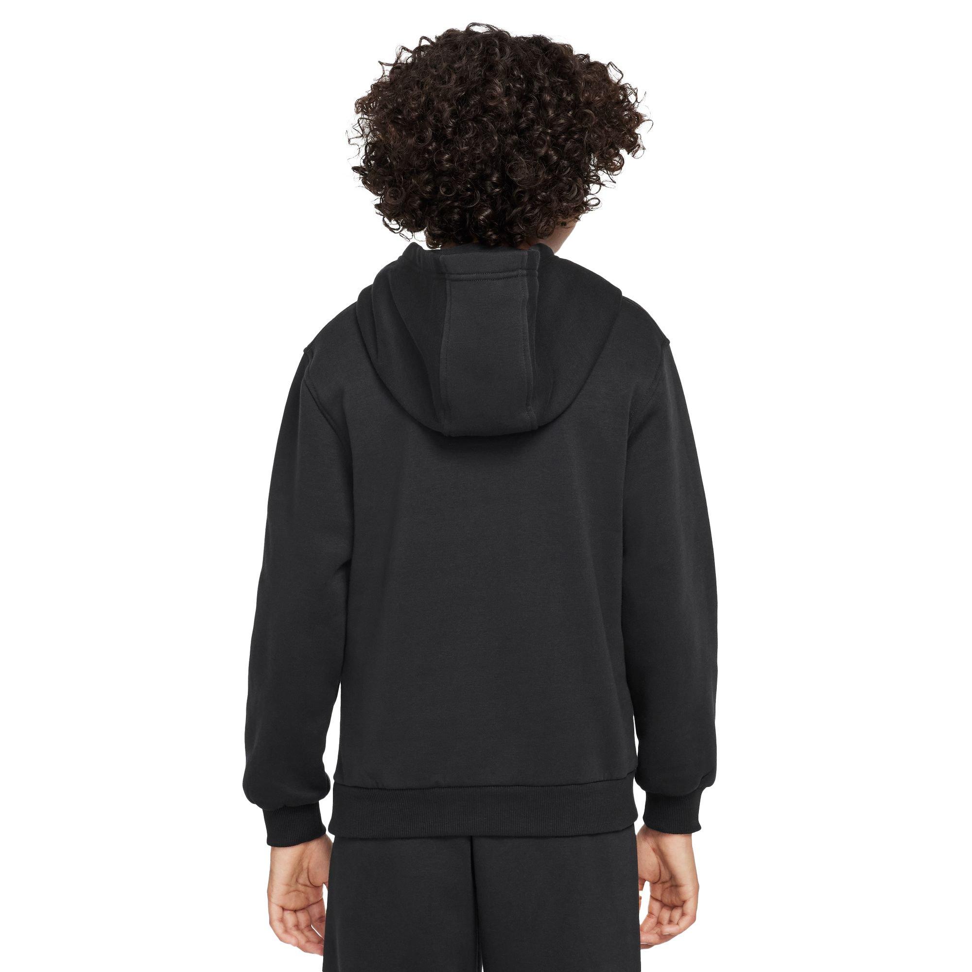 Nike Big Boys' Sportswear Club Fleece Logo Pullover Hoodie - BLACK Thumbnail View 2