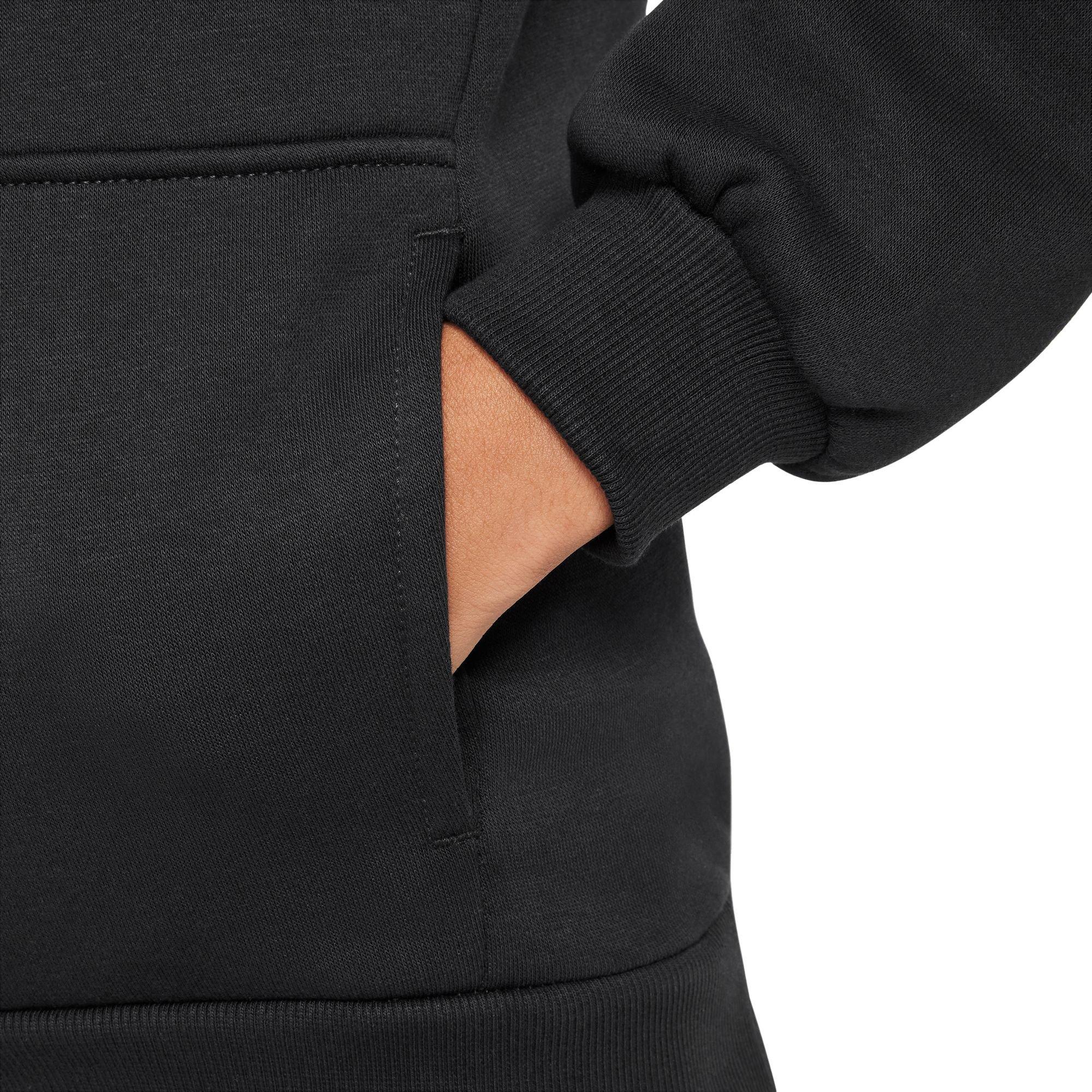 Nike Big Boys' Sportswear Club Fleece Logo Pullover Hoodie - BLACK Thumbnail View 5