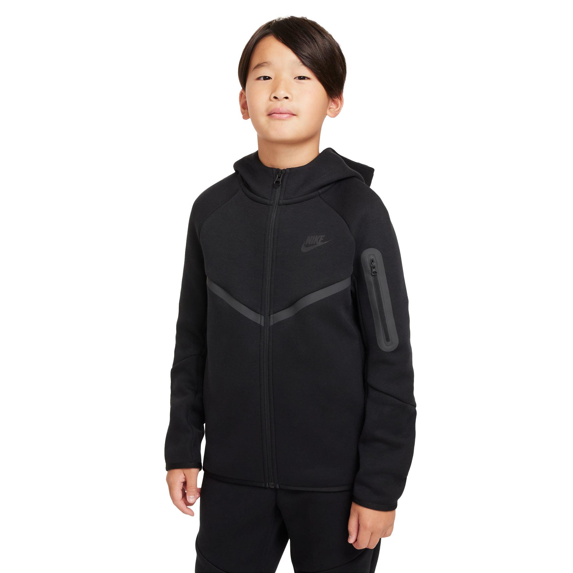 Nike Big Boys' Sportswear Tech Fleece Full-Zip Jacket - BLACK