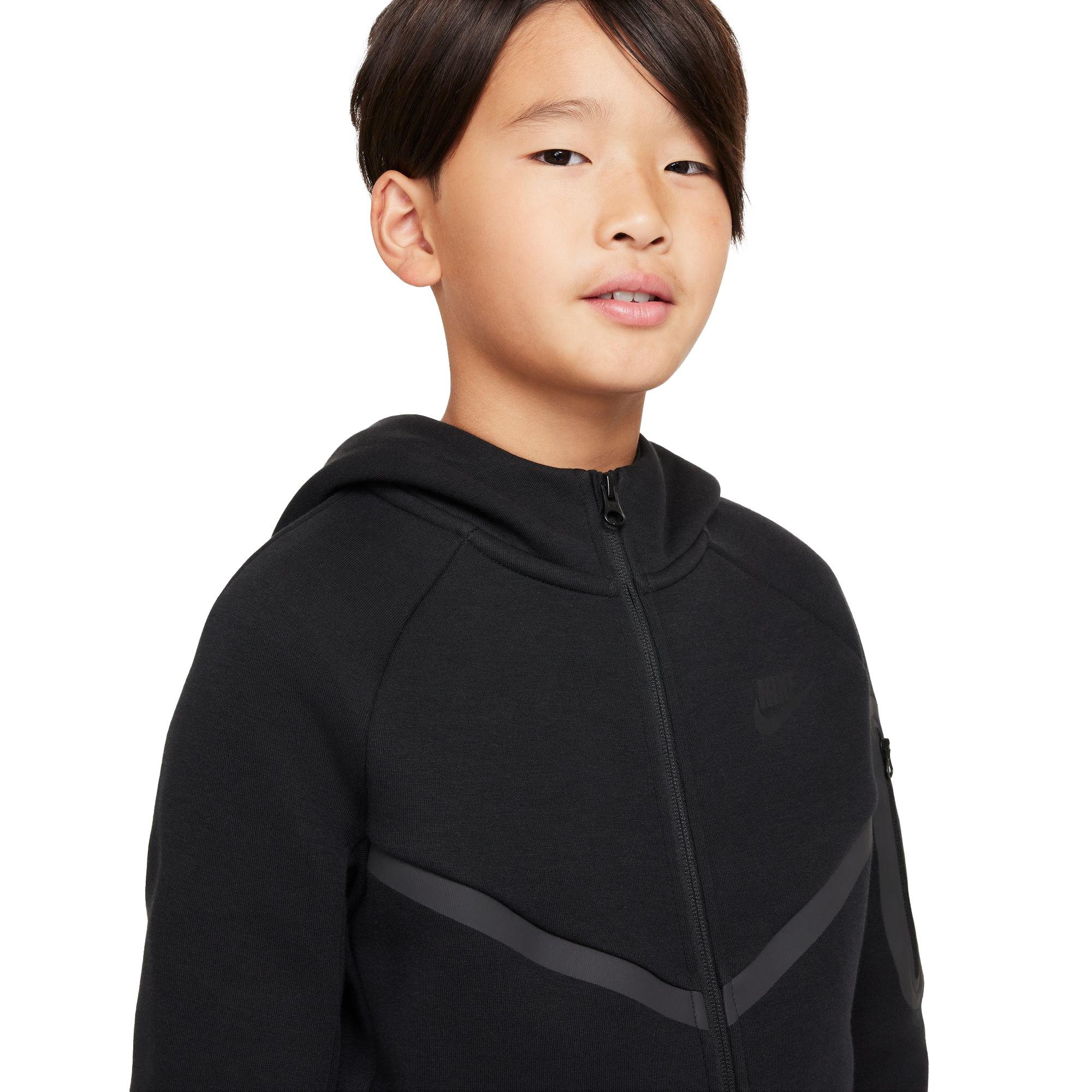Nike Big Boys' Sportswear Tech Fleece Full-Zip Jacket - Black - BLACK Thumbnail View 3
