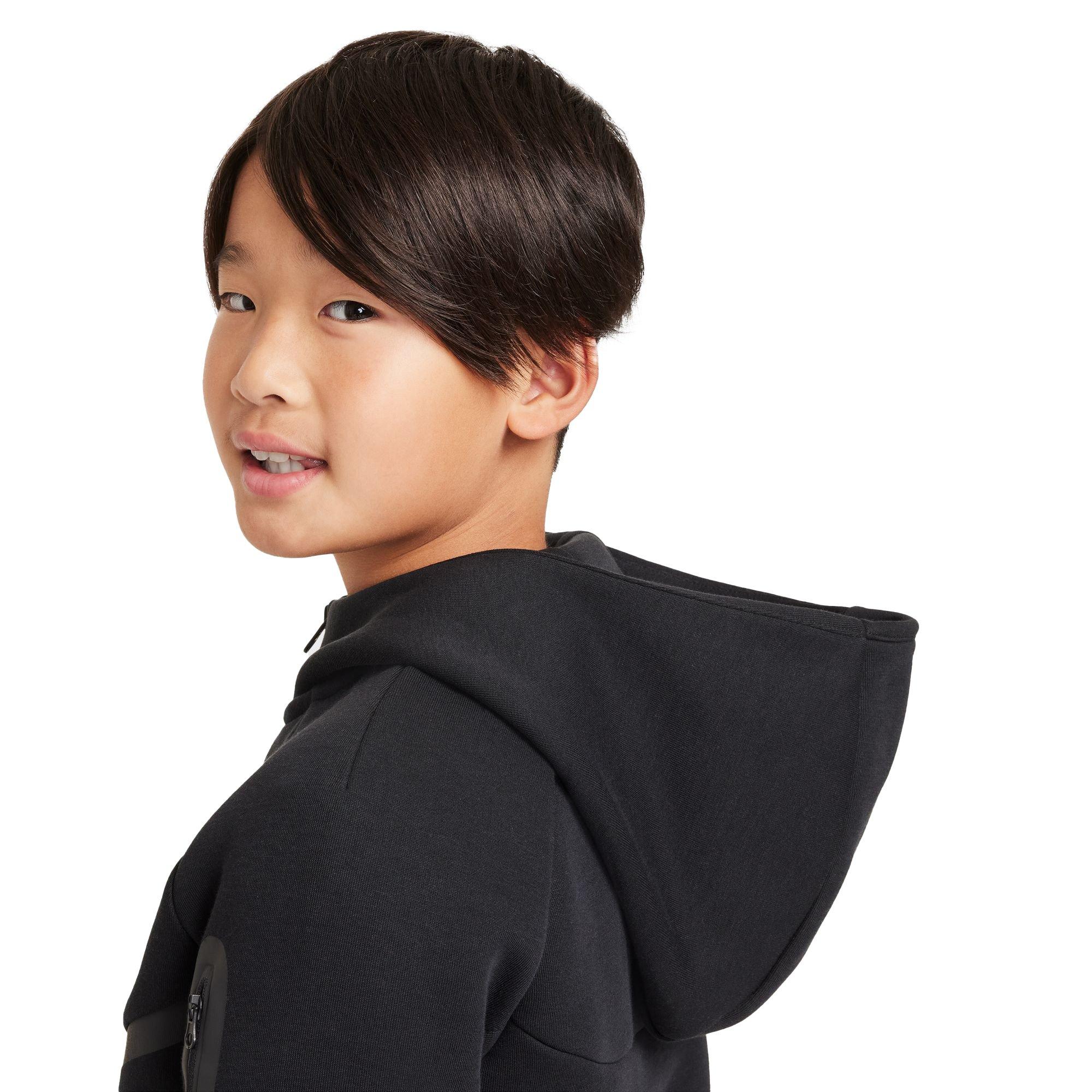 Nike Big Boys' Sportswear Tech Fleece Full-Zip Jacket - Black - BLACK Thumbnail View 4