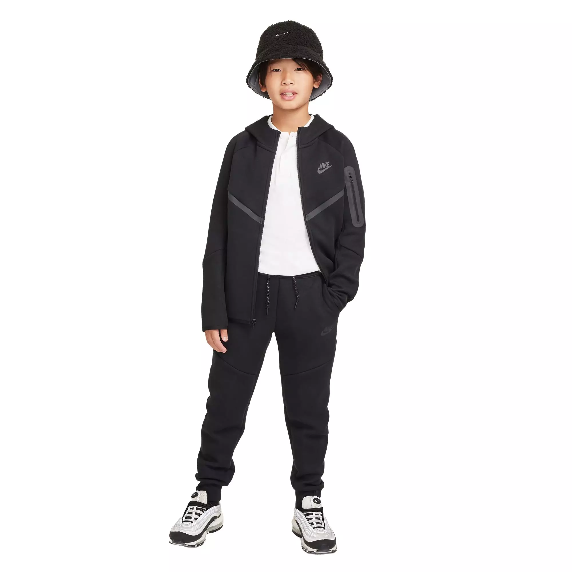 Nike Big Boys' Sportswear Tech Fleece Full-Zip Jacket - Black - BLACK