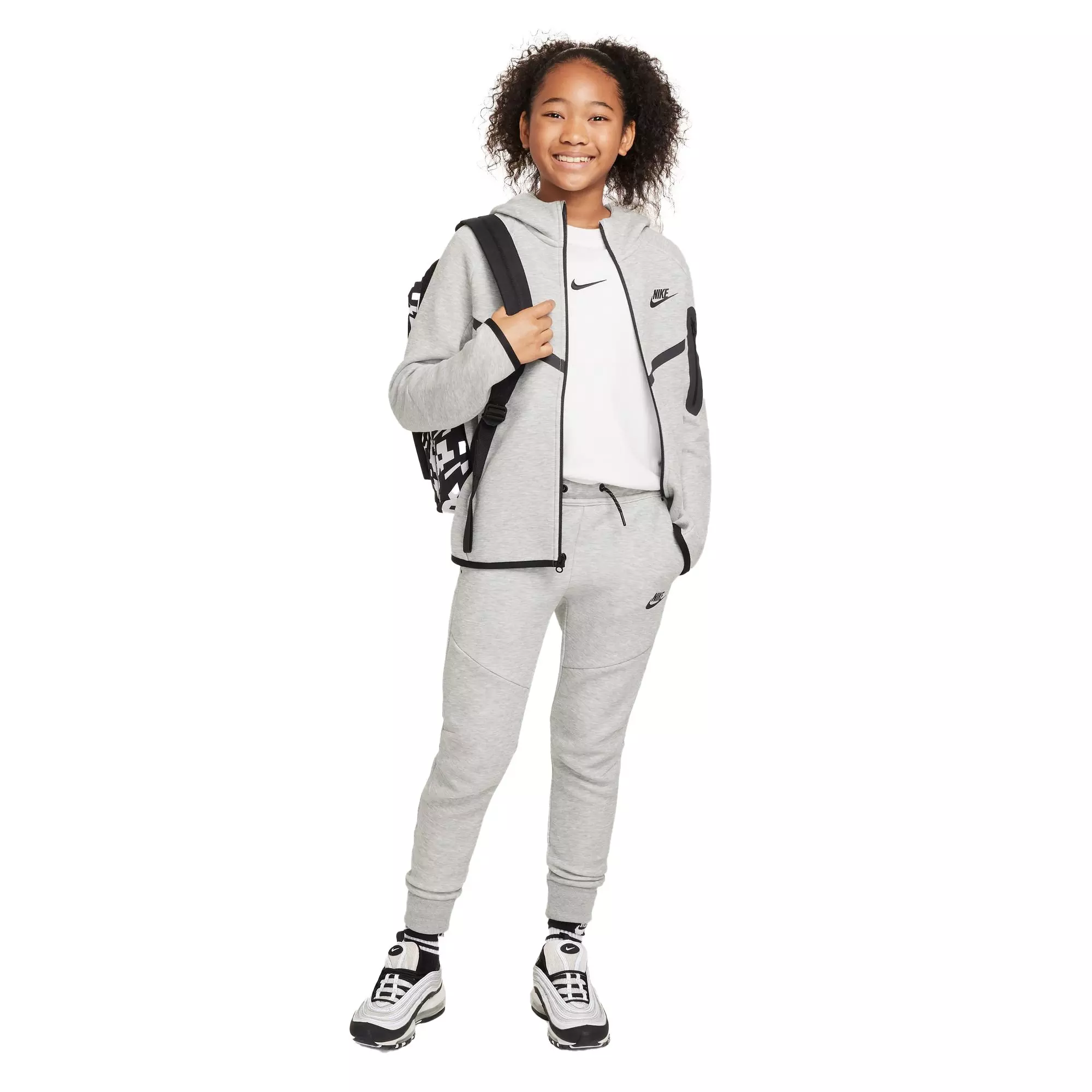 Nike Big Kids' Sportswear Tech Fleece Full-Zip Jacket - GREY