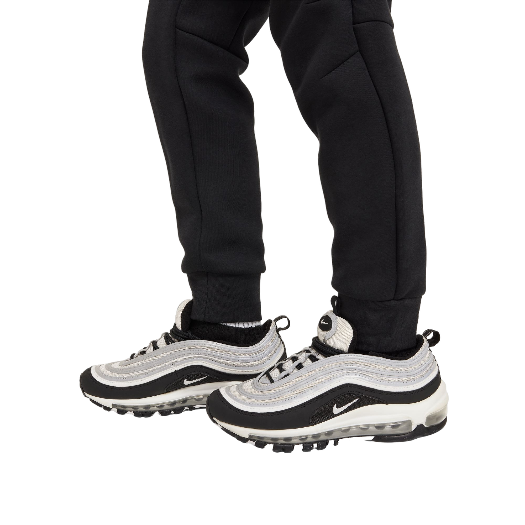 Nike Big Boys' Sportswear Tech Fleece Joggers - Black/Black - BLACK/BLACK Thumbnail View 5
