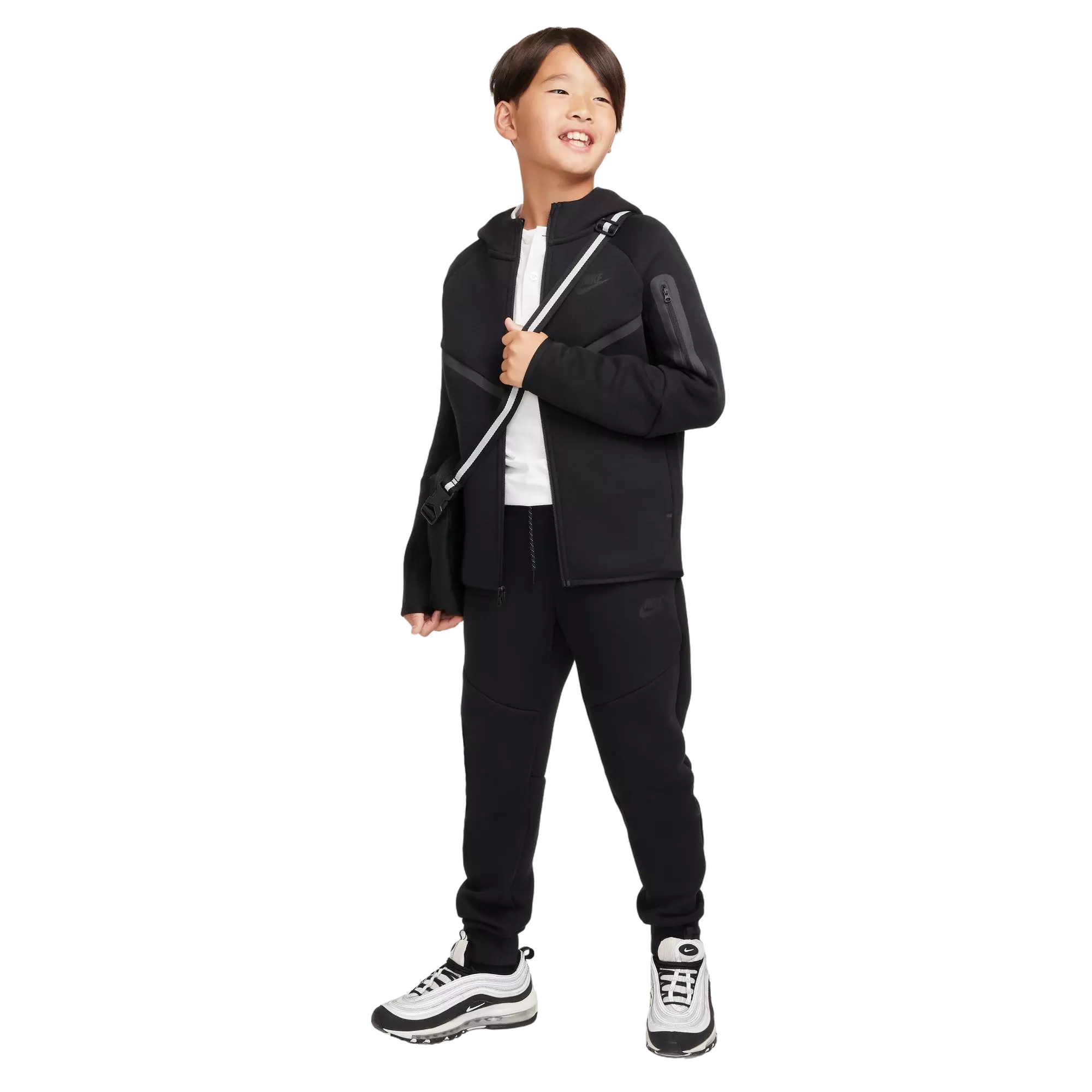 Nike Big Boys' Sportswear Tech Fleece Joggers - Black/Black - BLACK/BLACK