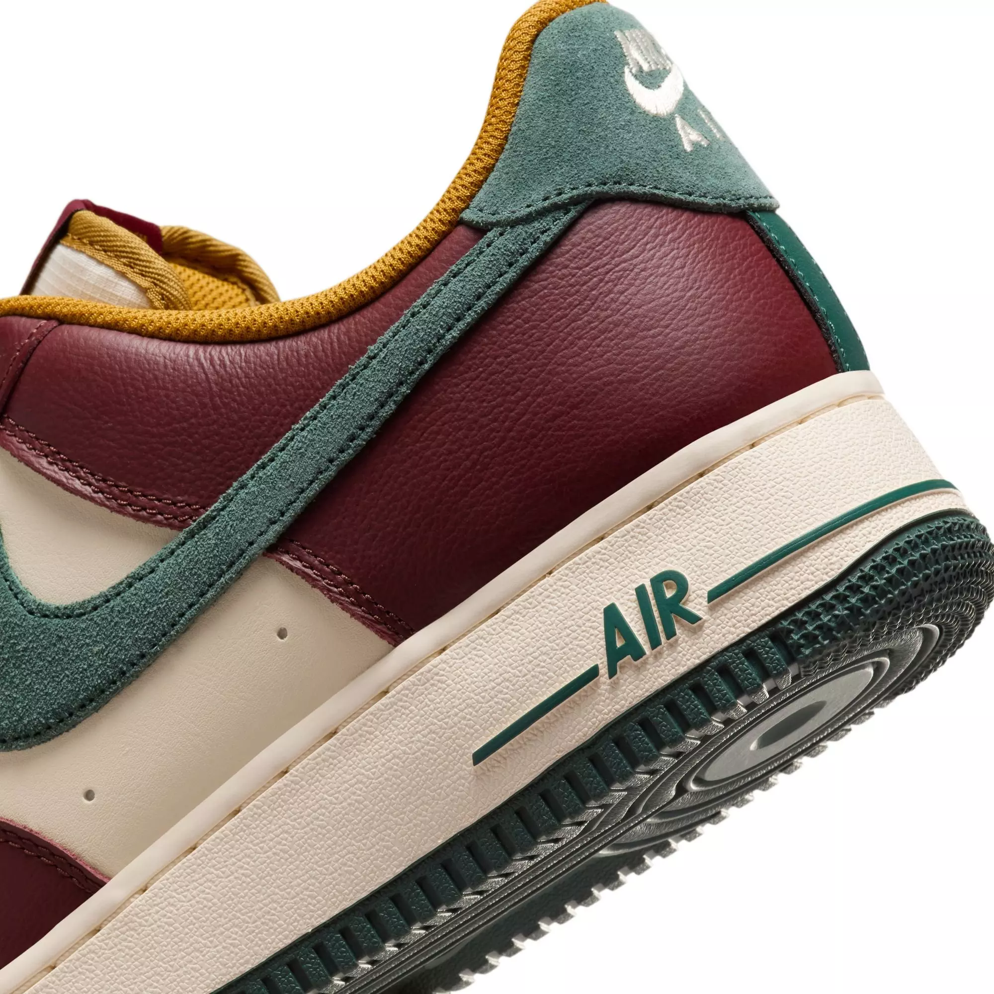 Nike Air Force 1 '07 LV8 "Coconut Milk/Vintage Green/Dark Team Red" Men's Shoe - BURGUNDY