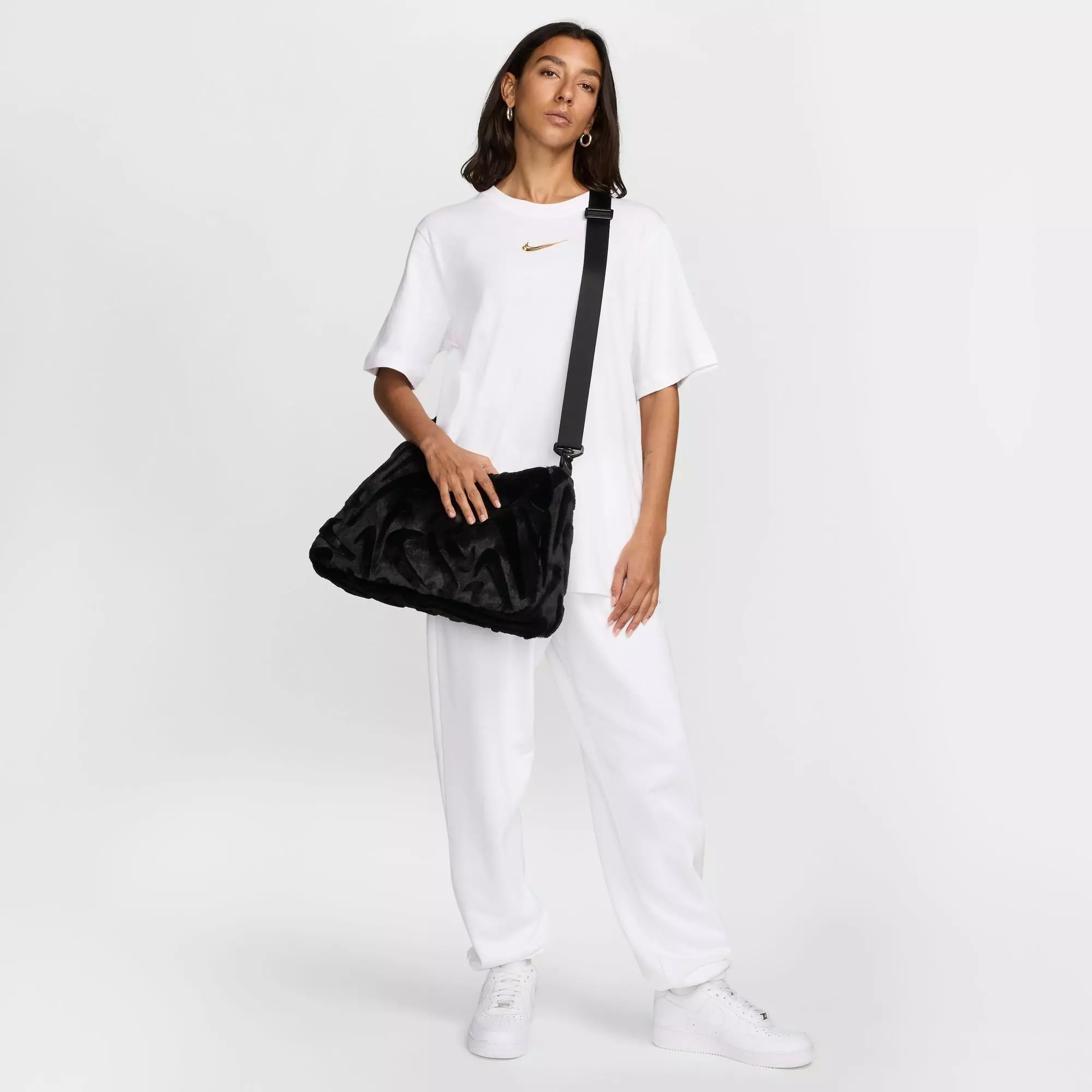 Nike Sportswear Faux Fur Tote Bag - Black - BLACK