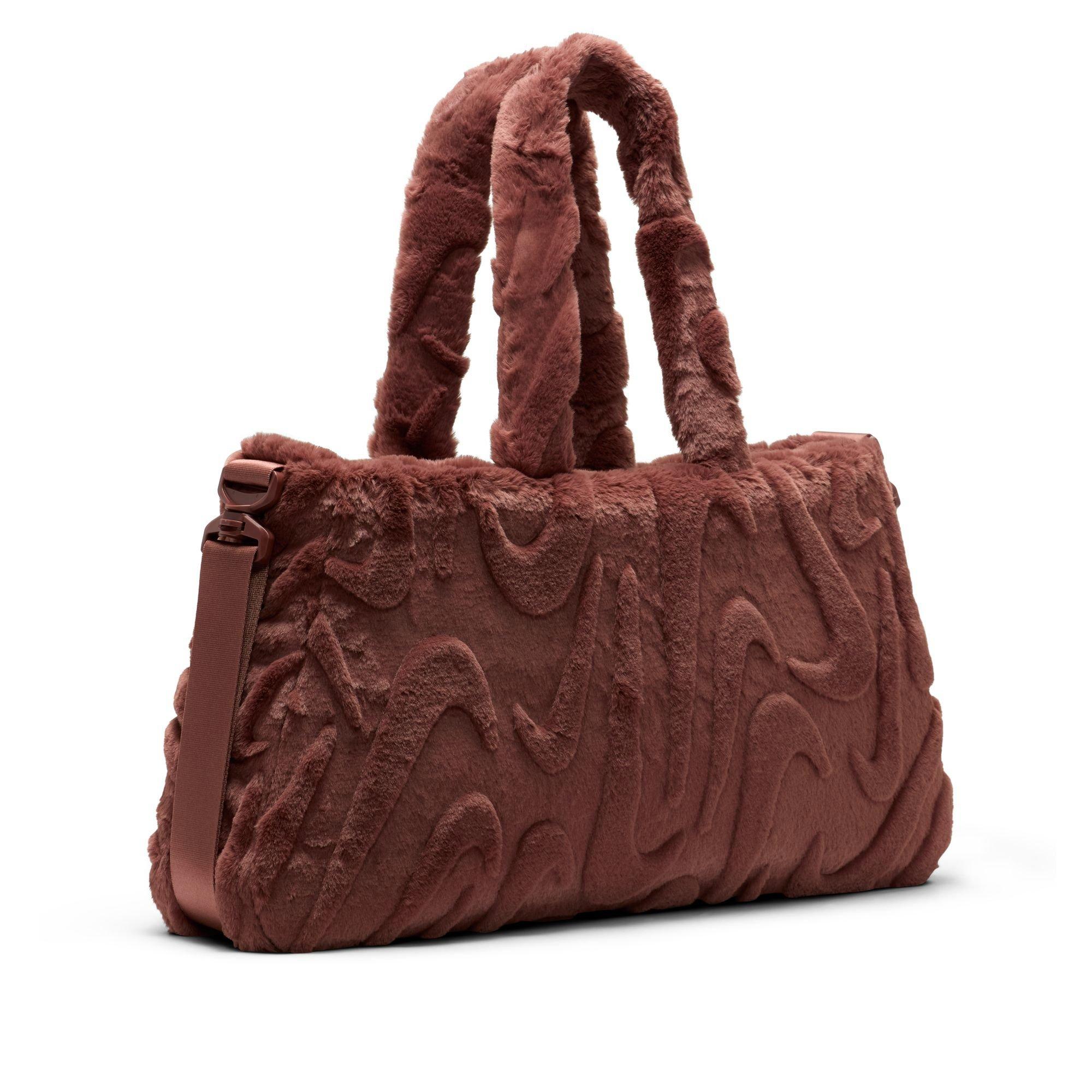 Nike Sportswear Faux Fur Tote Bag-Maroon