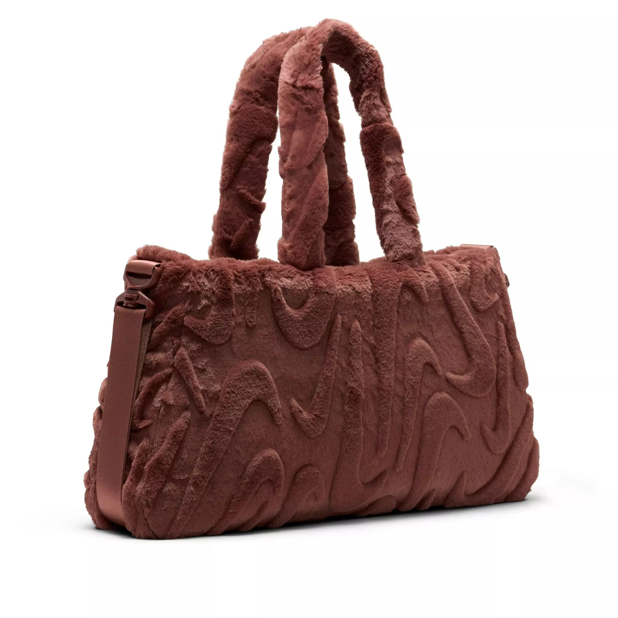 Nike Sportswear Faux Fur Tote Bag - Maroon - MAROON