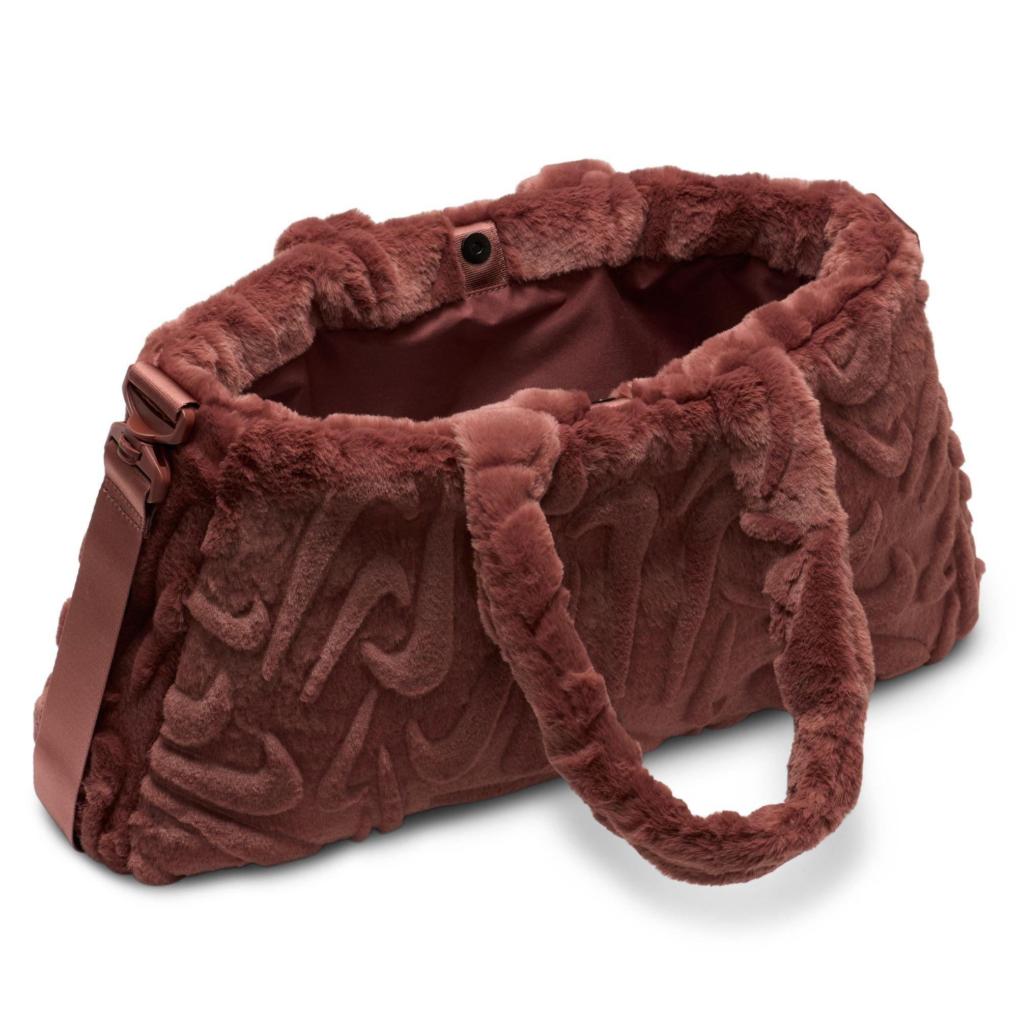 Nike Sportswear Faux Fur Tote Bag-Maroon