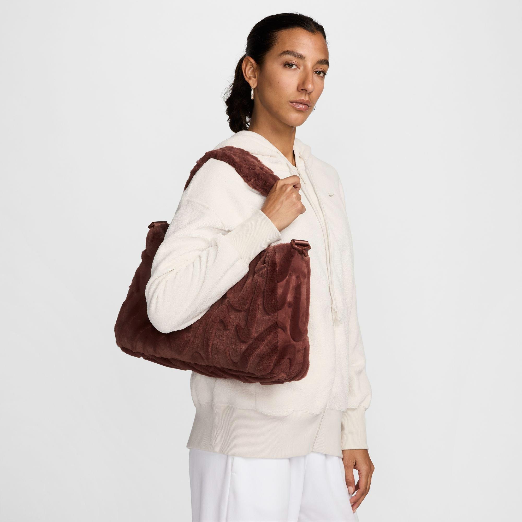 Nike Sportswear Faux Fur Tote Bag-Maroon