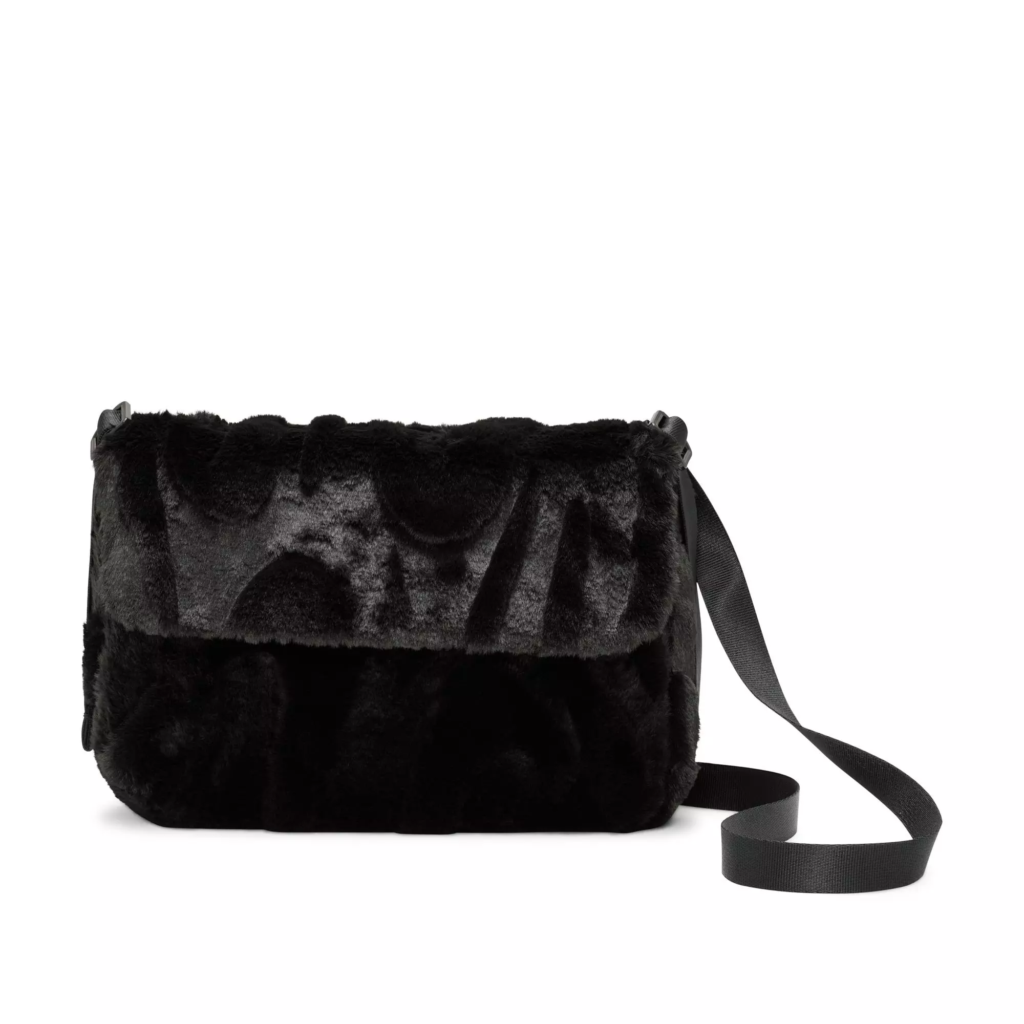 Nike Sportswear Futura 365 Faux Fur Crossbody Bag - BLACK