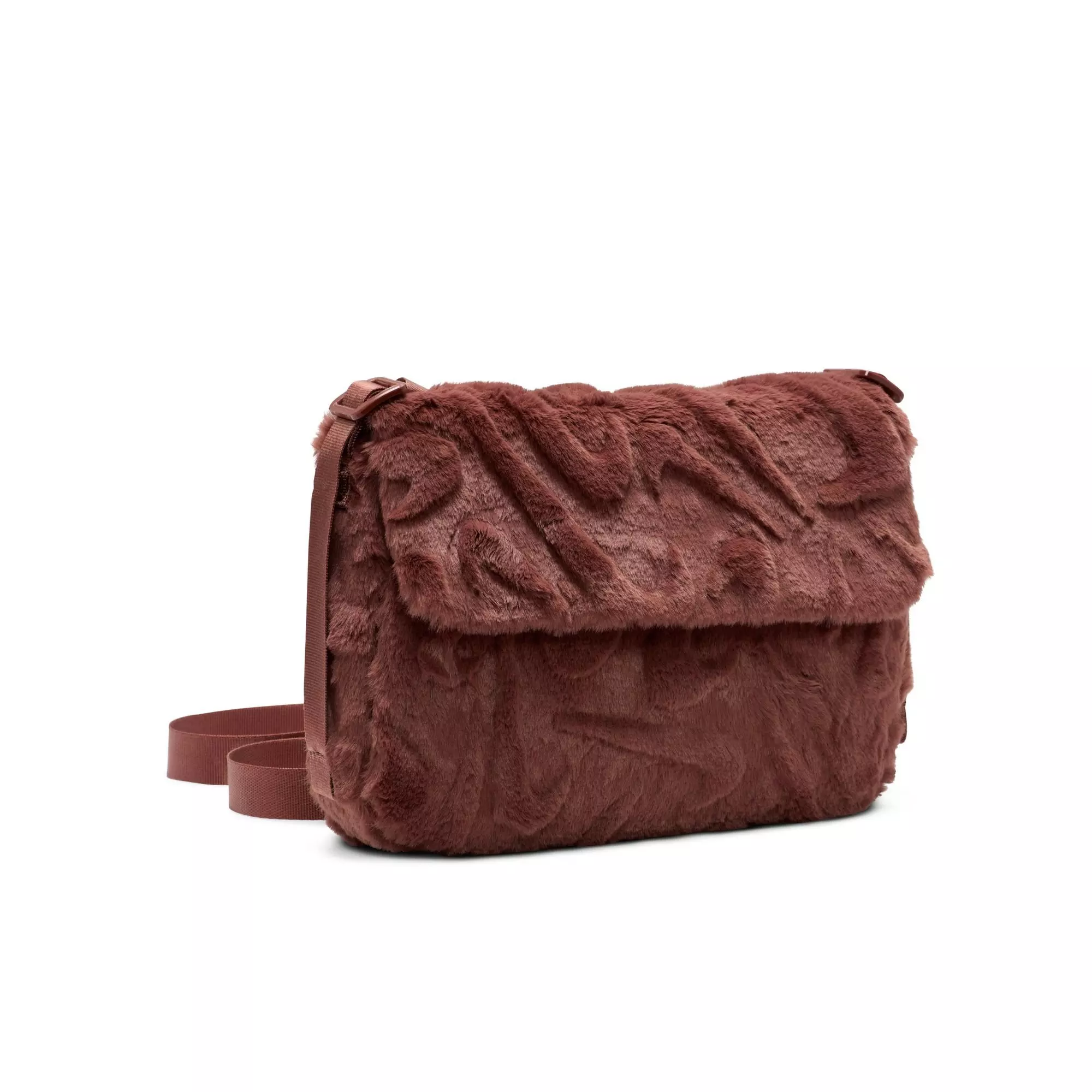 Nike Sportswear Futura 365 Faux Fur Crossbody Bag-Maroon - MAROON