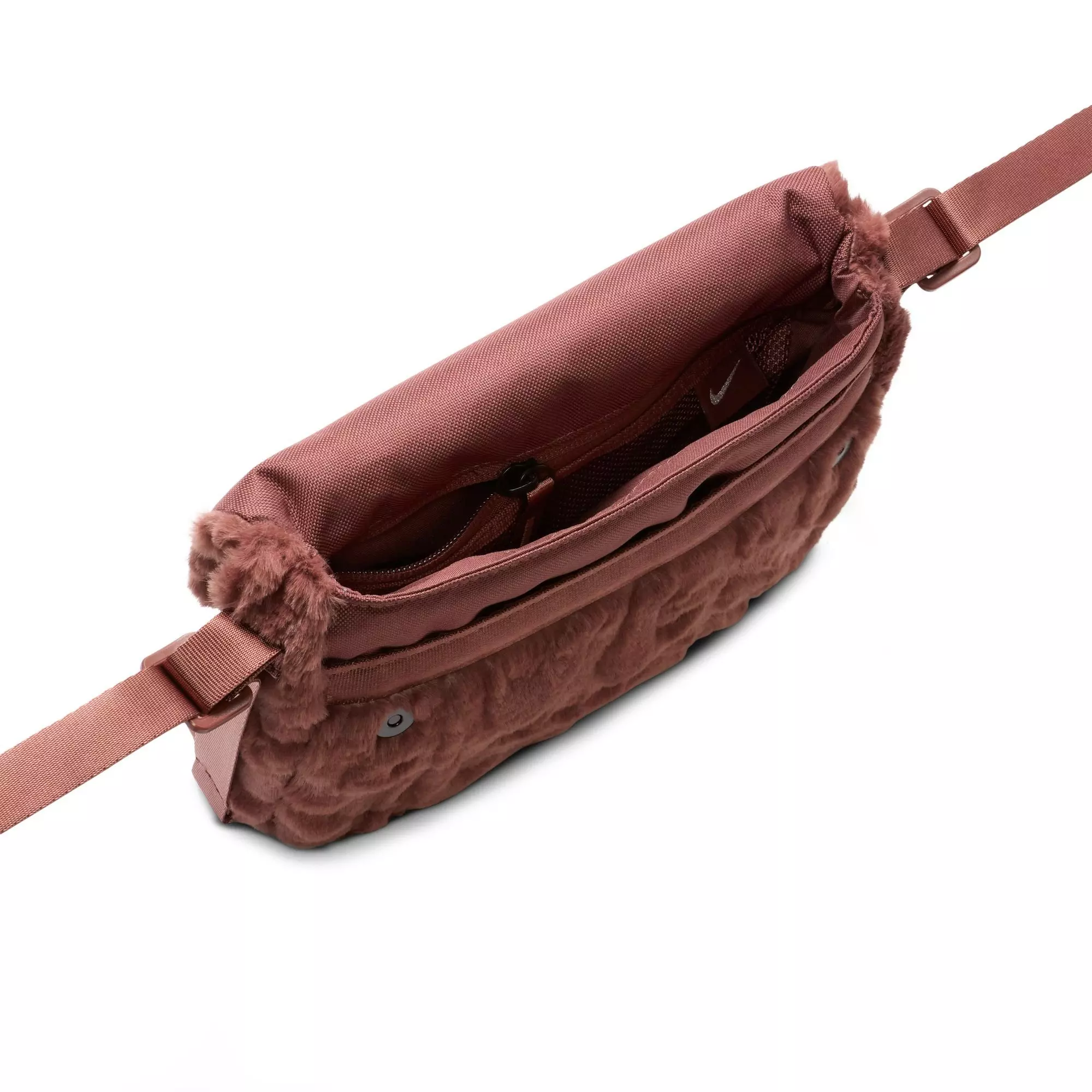 Nike Sportswear Futura 365 Faux Fur Crossbody Bag-Maroon - MAROON