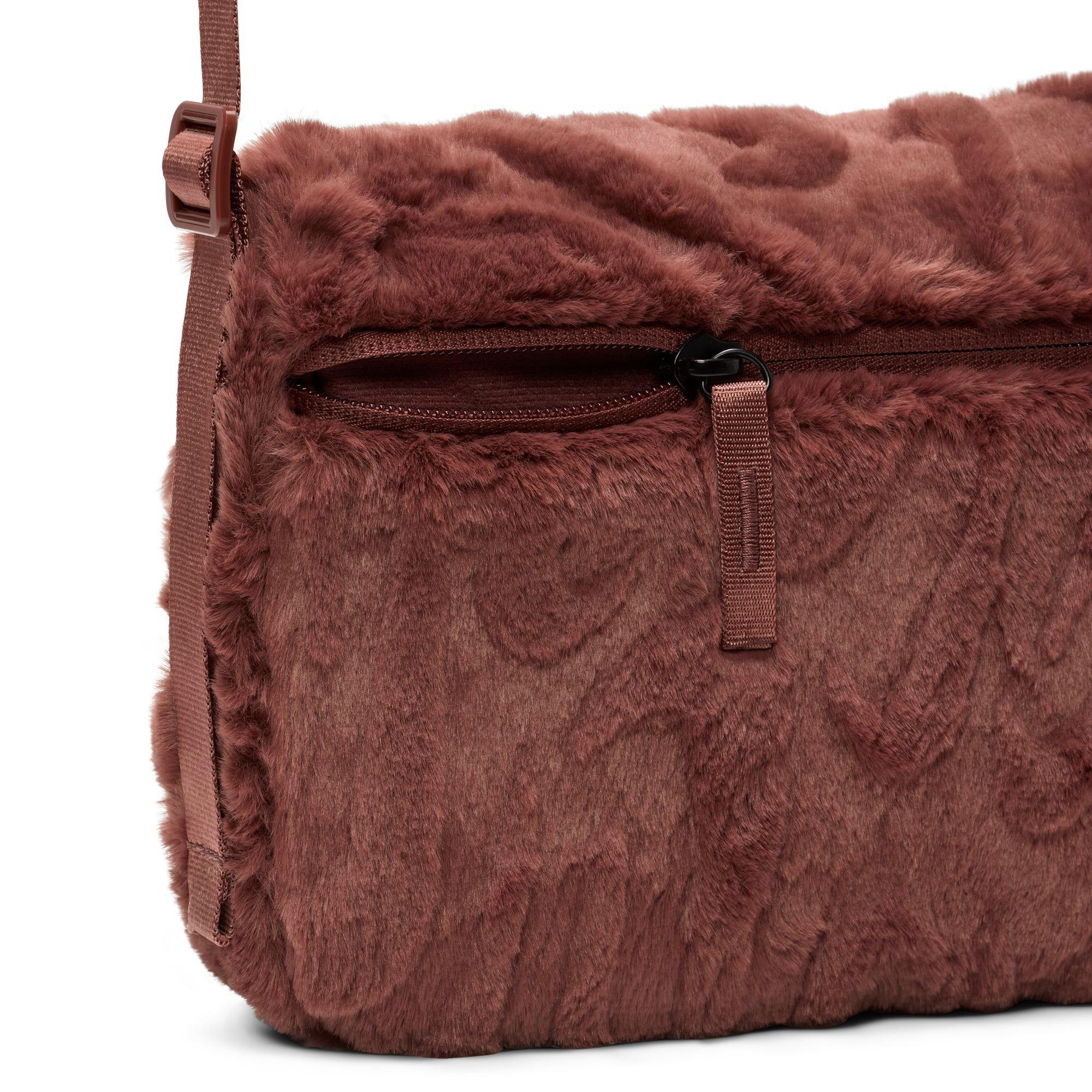 Nike Sportswear Futura 365 Faux Fur Crossbody Bag-Maroon