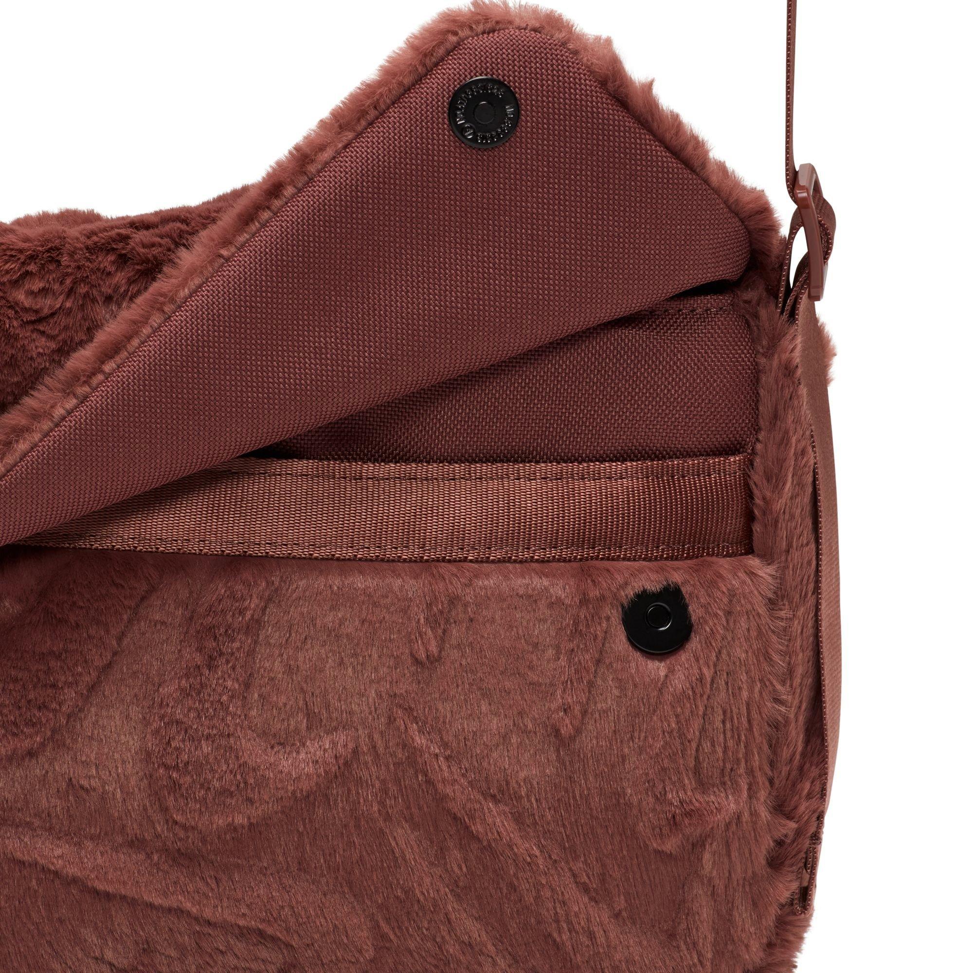 Nike Sportswear Futura 365 Faux Fur Crossbody Bag-Maroon