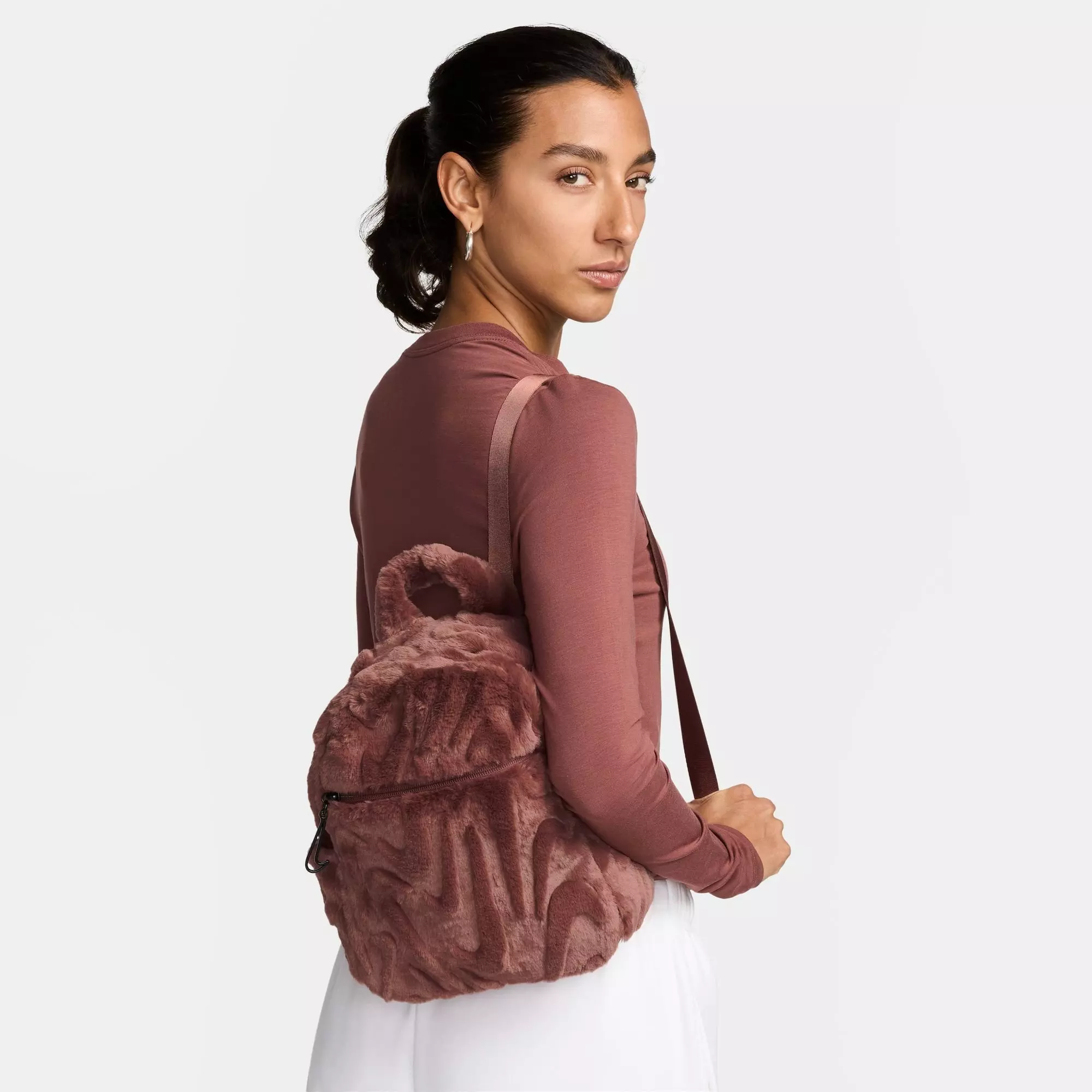 Nike Sportswear Futura Faux Mini Backpack-Maroon - MAROON