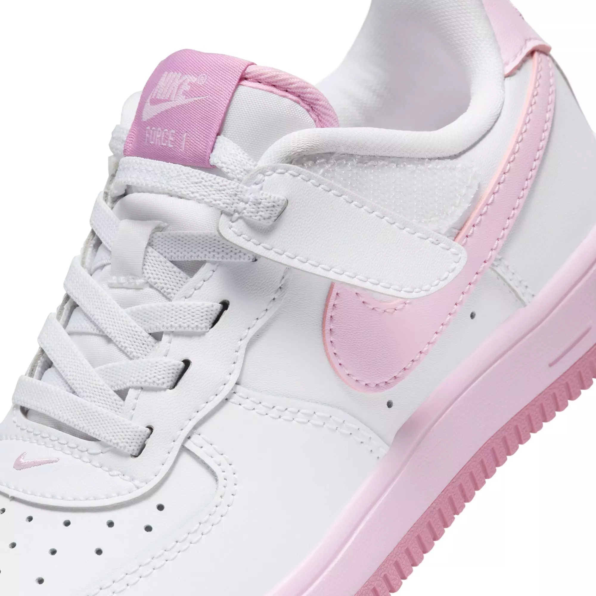 Nike Air Force 1 Low EasyOn "White/Pink Foam/Elemental Pink" Toddler Girls' Shoe - WHITE/PINK