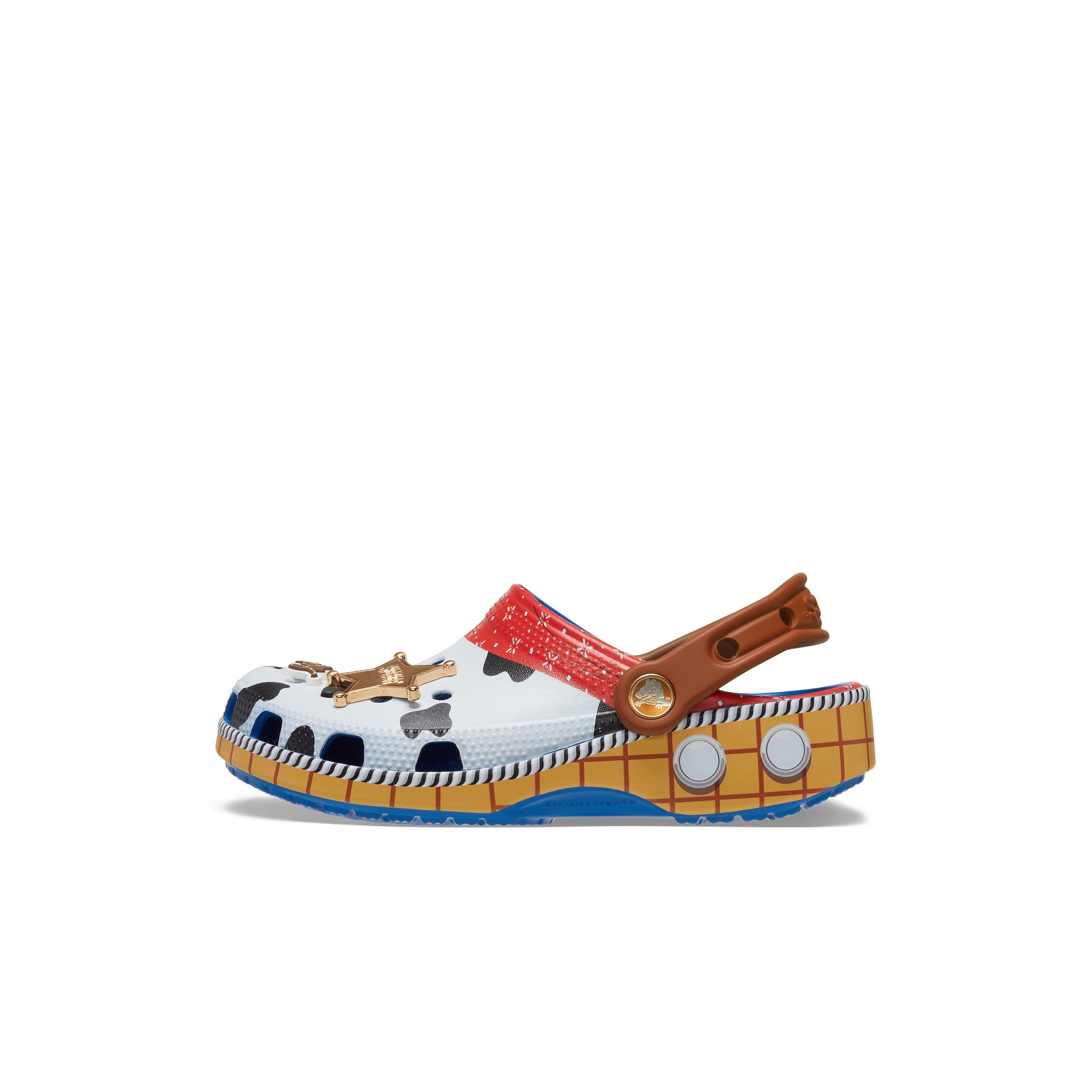 Crocs Classic Toy Story "Sheriff Woody" Toddler Kids' Clog - WHITE/BROWN Thumbnail View 2