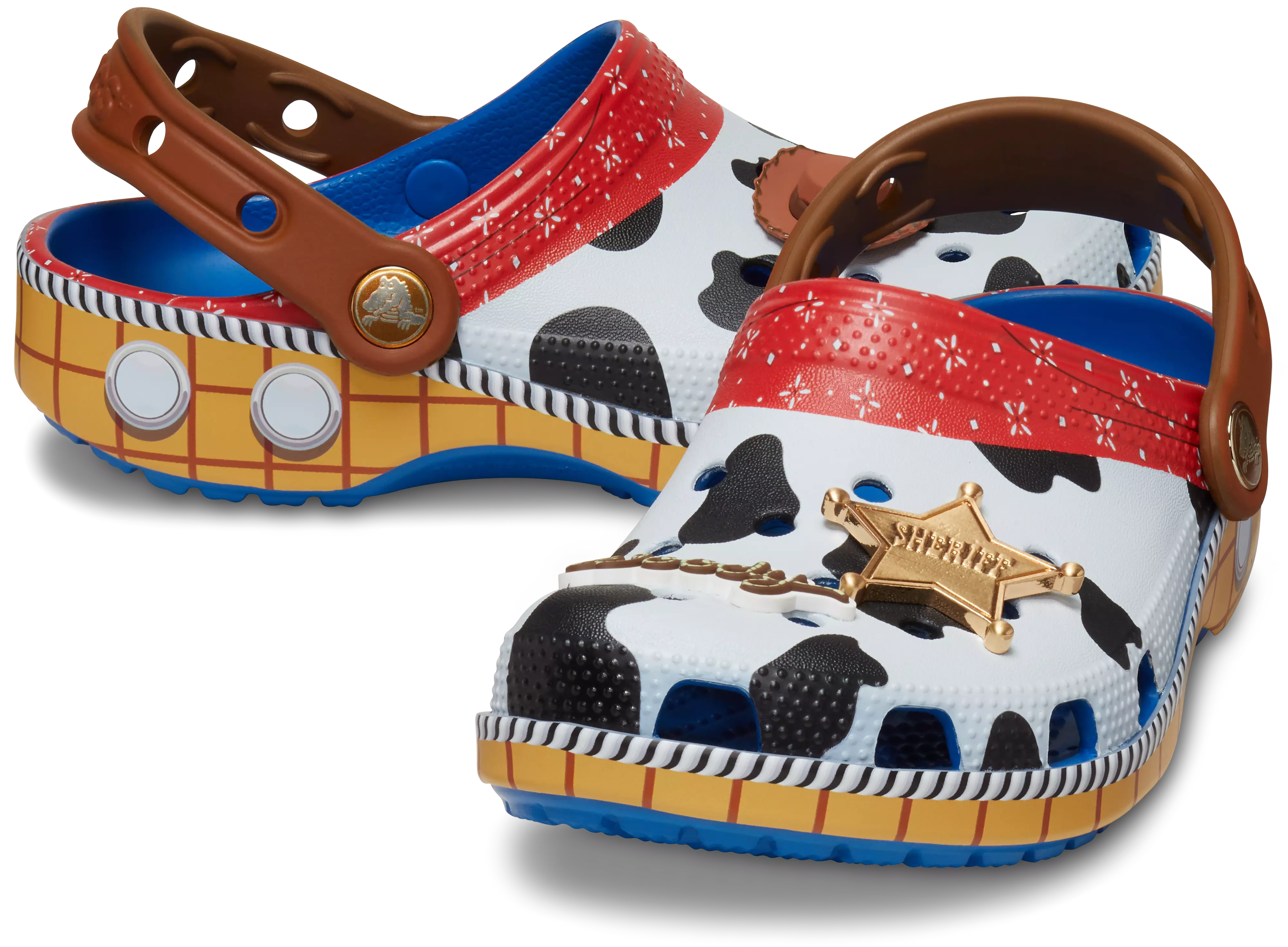 Crocs Classic Toy Story "Sheriff Woody" Toddler Kids' Clog - WHITE/BROWN