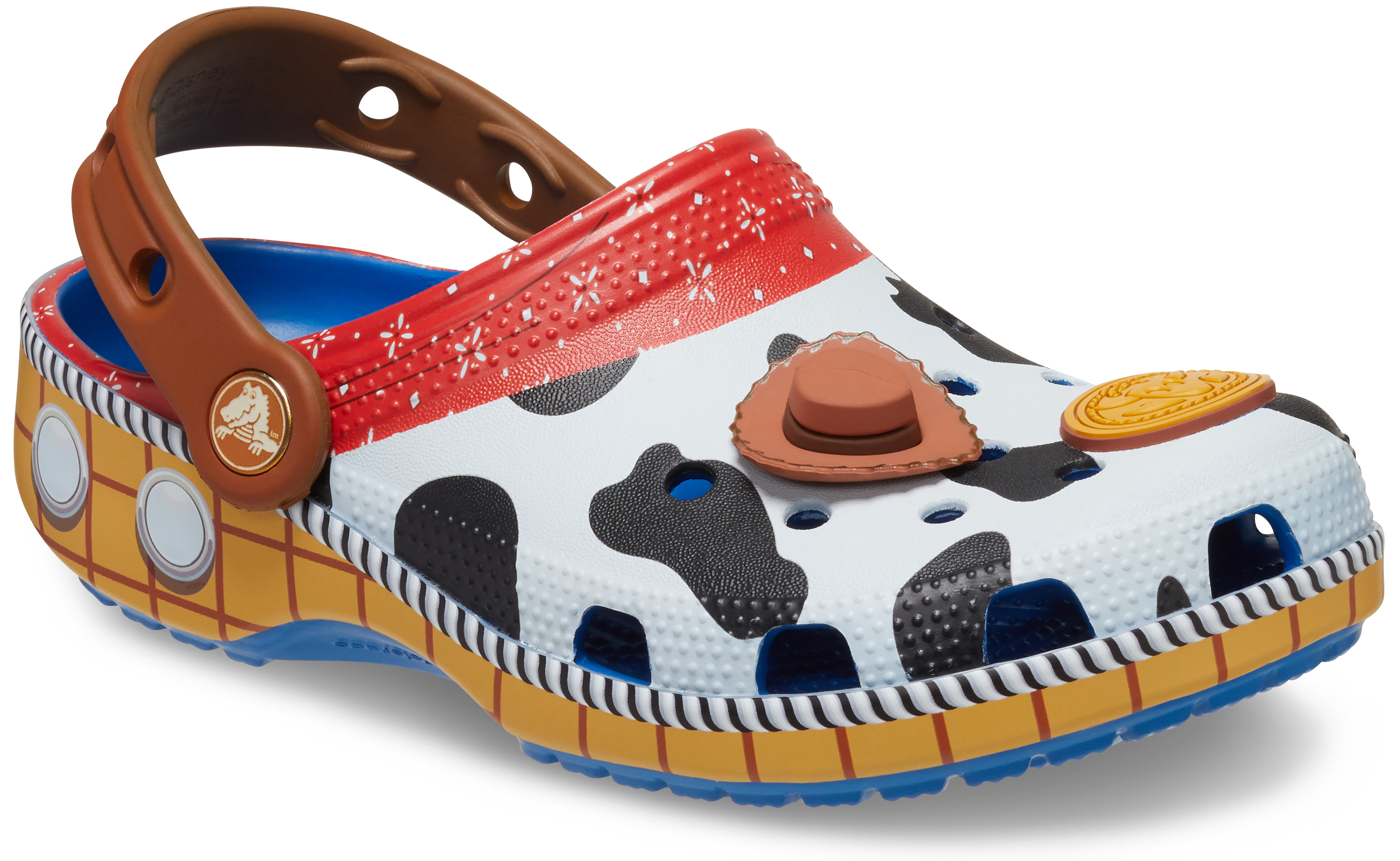 Crocs Classic Toy Story "Sheriff Woody" Toddler Kids' Clog - WHITE/BROWN Thumbnail View 6