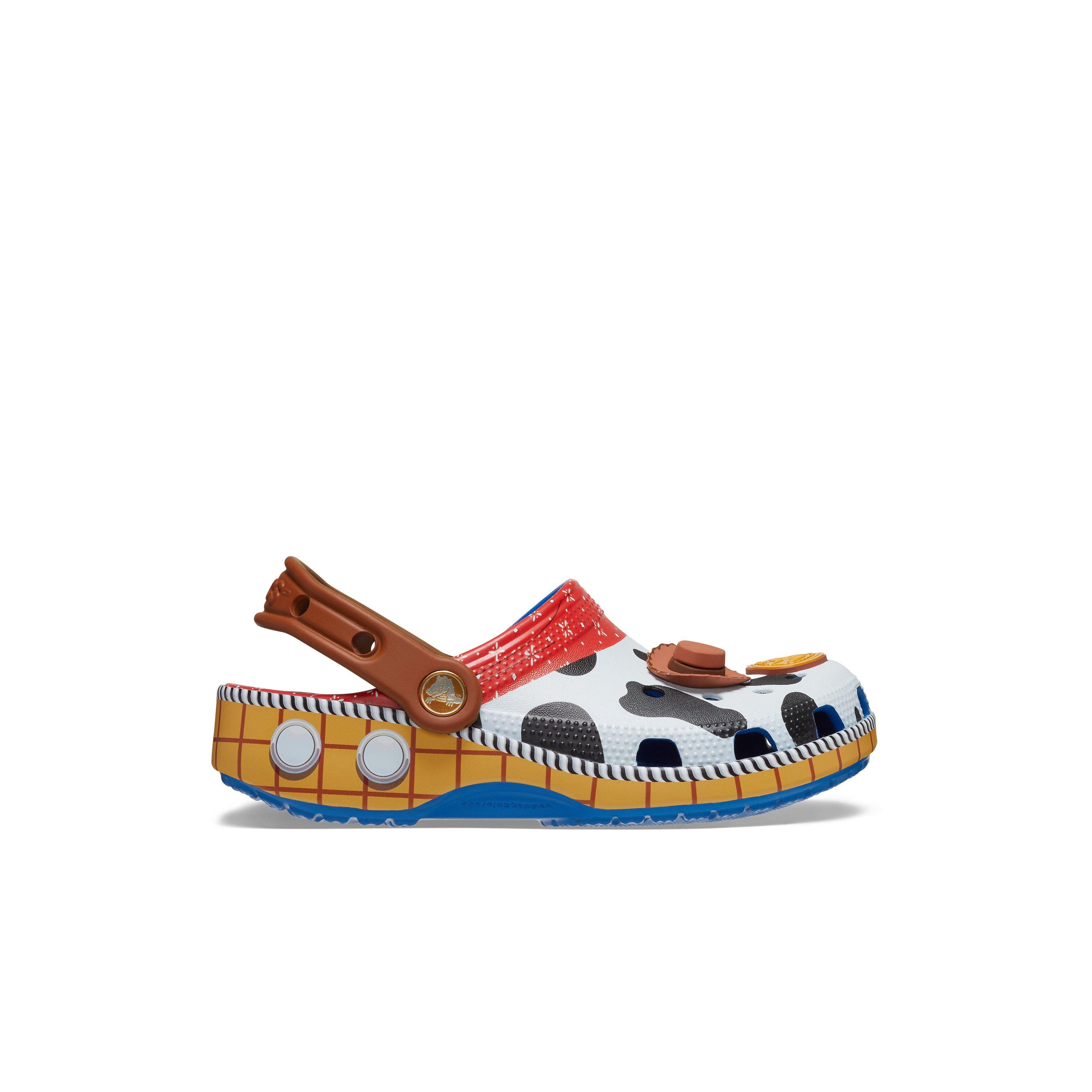 Crocs Classic Toy Story "Sheriff Woody" Toddler Kids' Clog - WHITE/BROWN Thumbnail View 1
