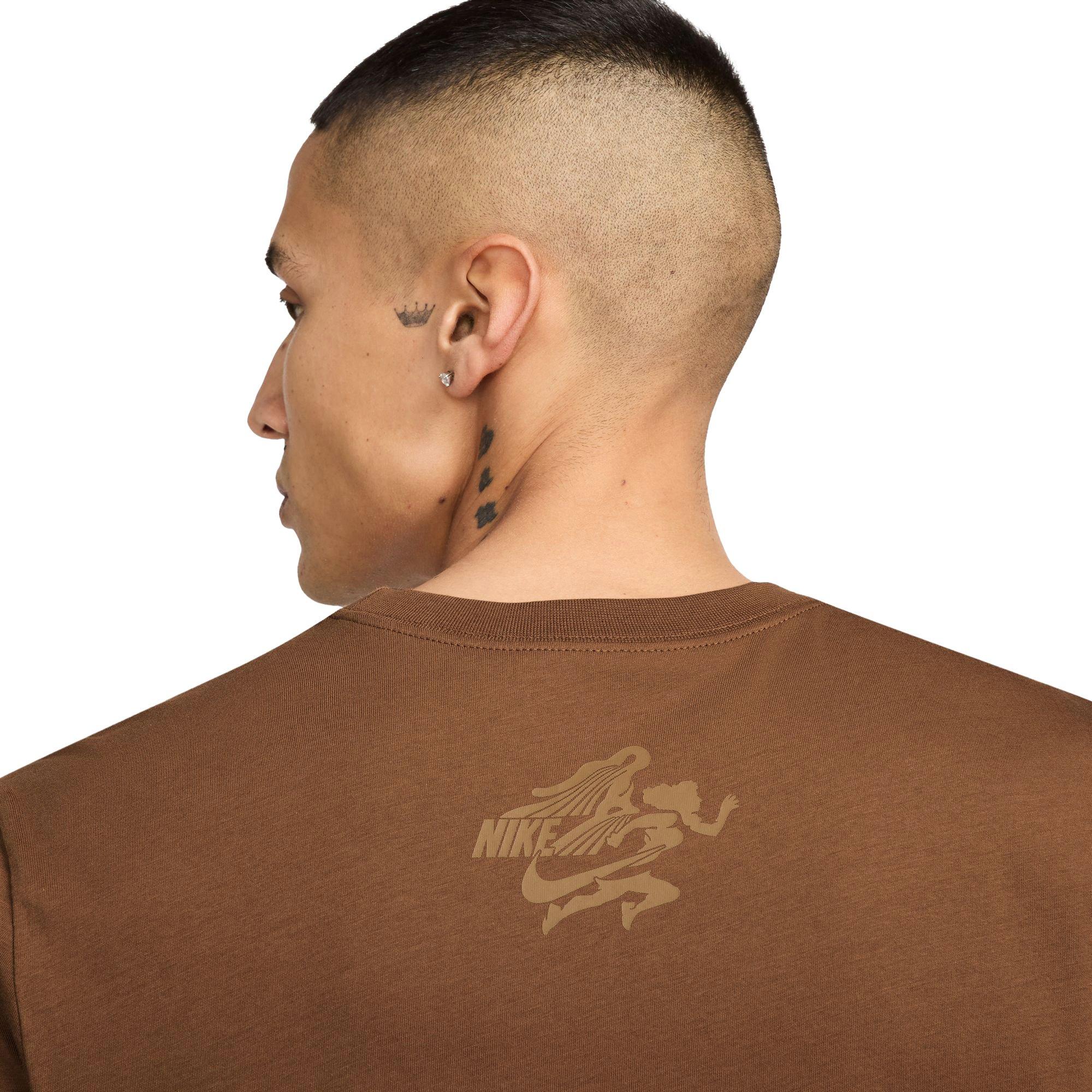 Nike Men's Sportswear Club Tee - BROWN Thumbnail View 3