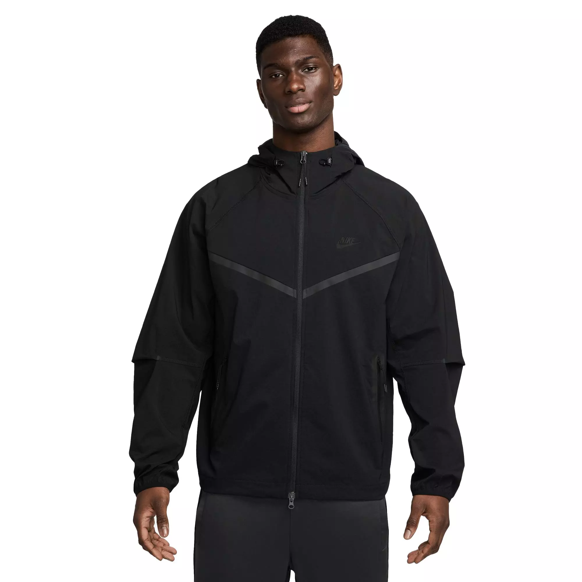 Nike Men's Sportswear Tech Full-Zip Woven Windrunner Jacket - Black - BLACK