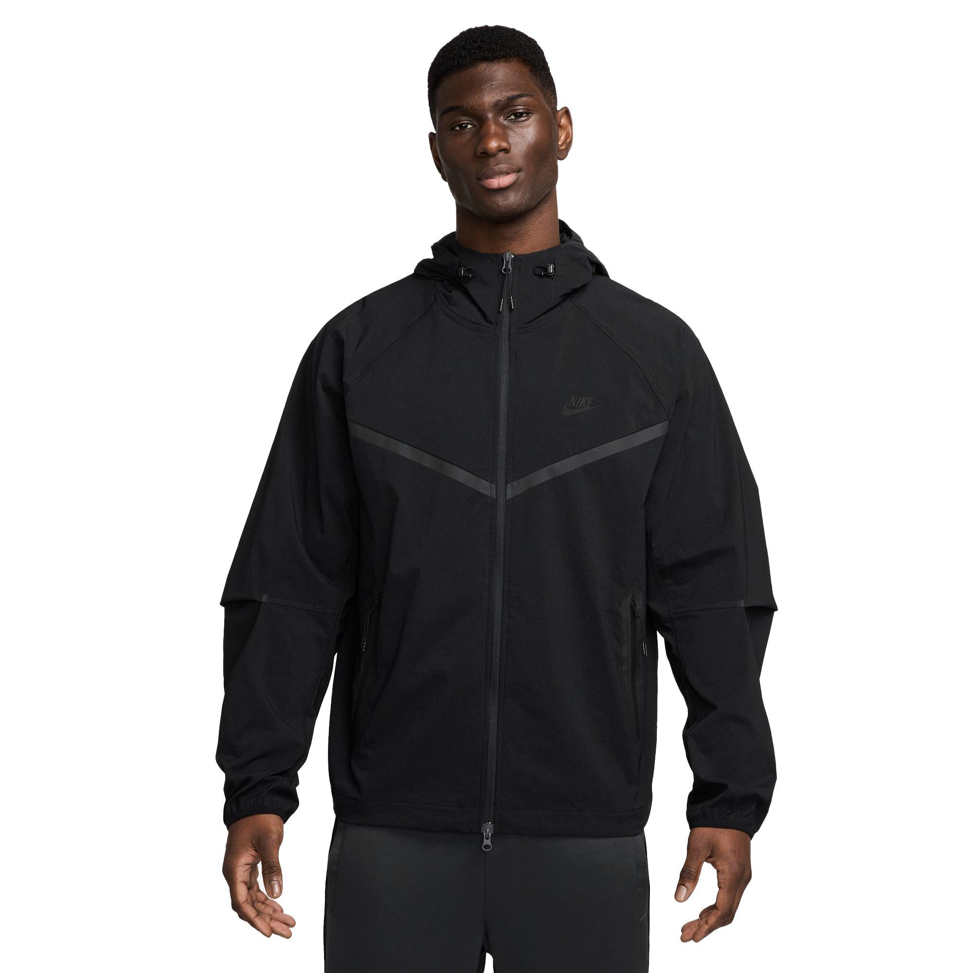 Nike Men's Sportswear Tech Full-Zip Woven Windrunner Jacket - BLACK Thumbnail View 1