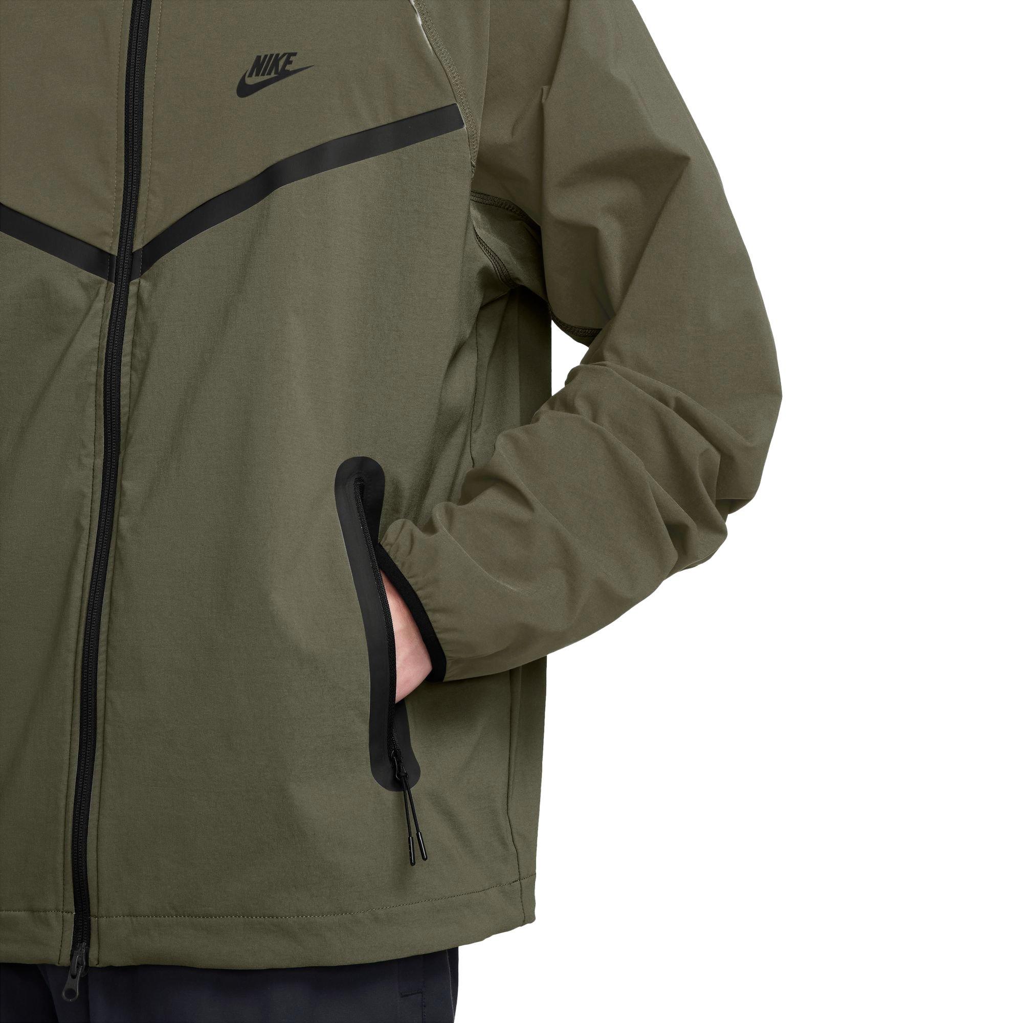 Nike Men's Sportswear Tech Full-Zip Woven Windrunner Jacket - Olive - OLIVE Thumbnail View 3