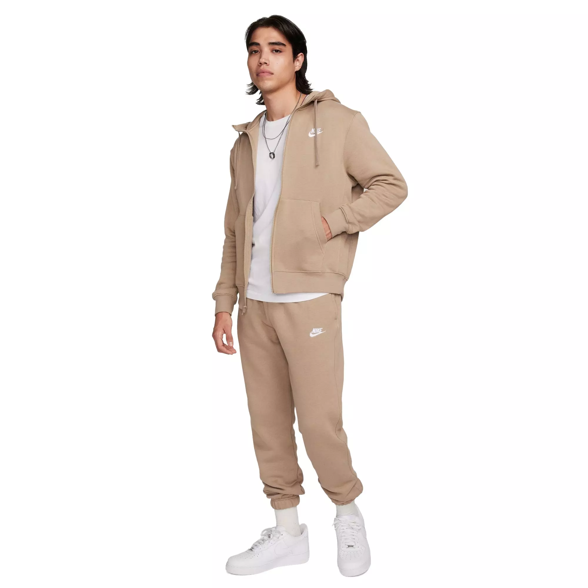 Nike Men's Sportswear Club Fleece Full-Zip Jacket - KHAKI