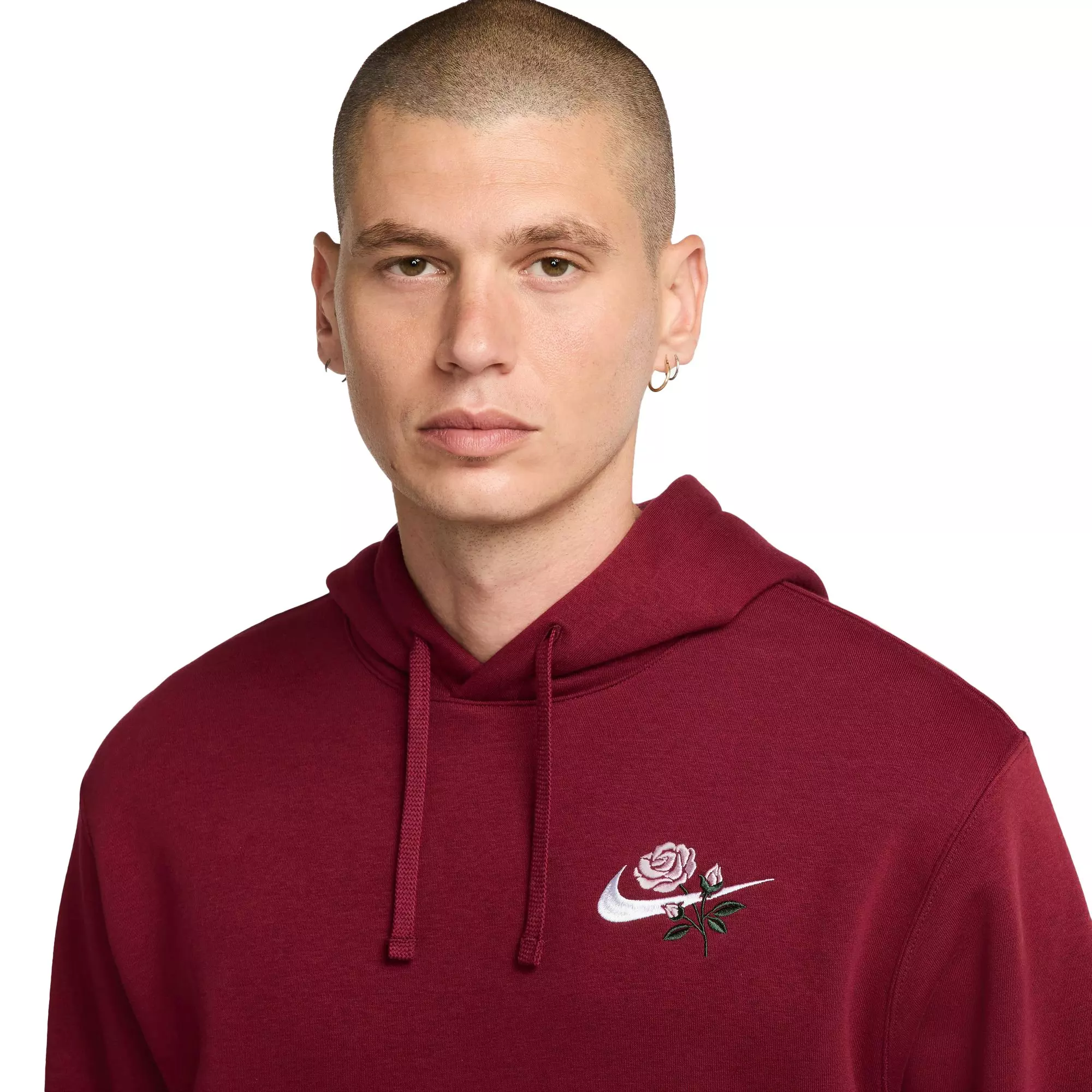 Nike Men's Sportswear Club Fleece Hoodie-Red - RED