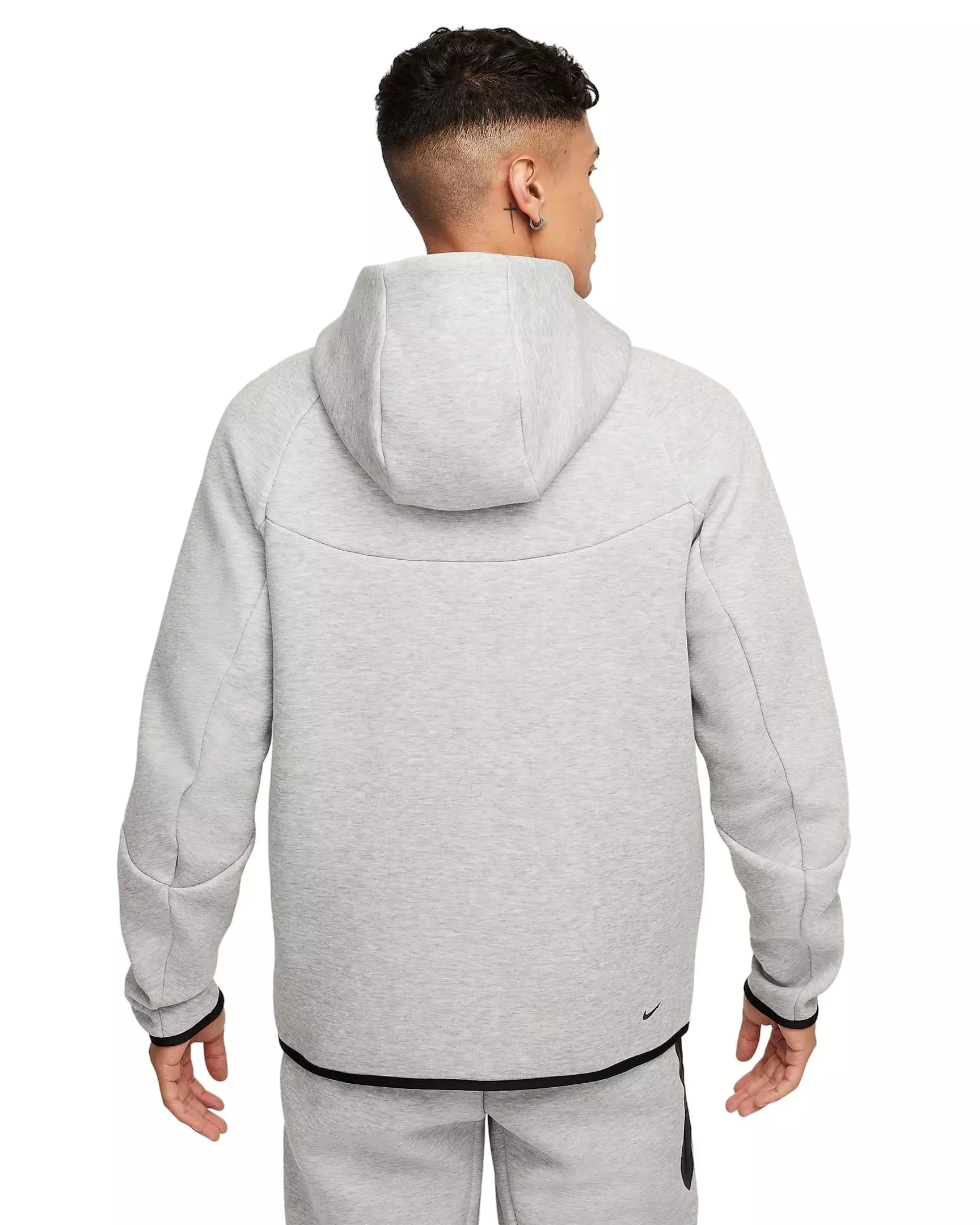 Nike Men's Tech Full-Zip Windrunner Jacket -Grey/Black - GREY/BLACK