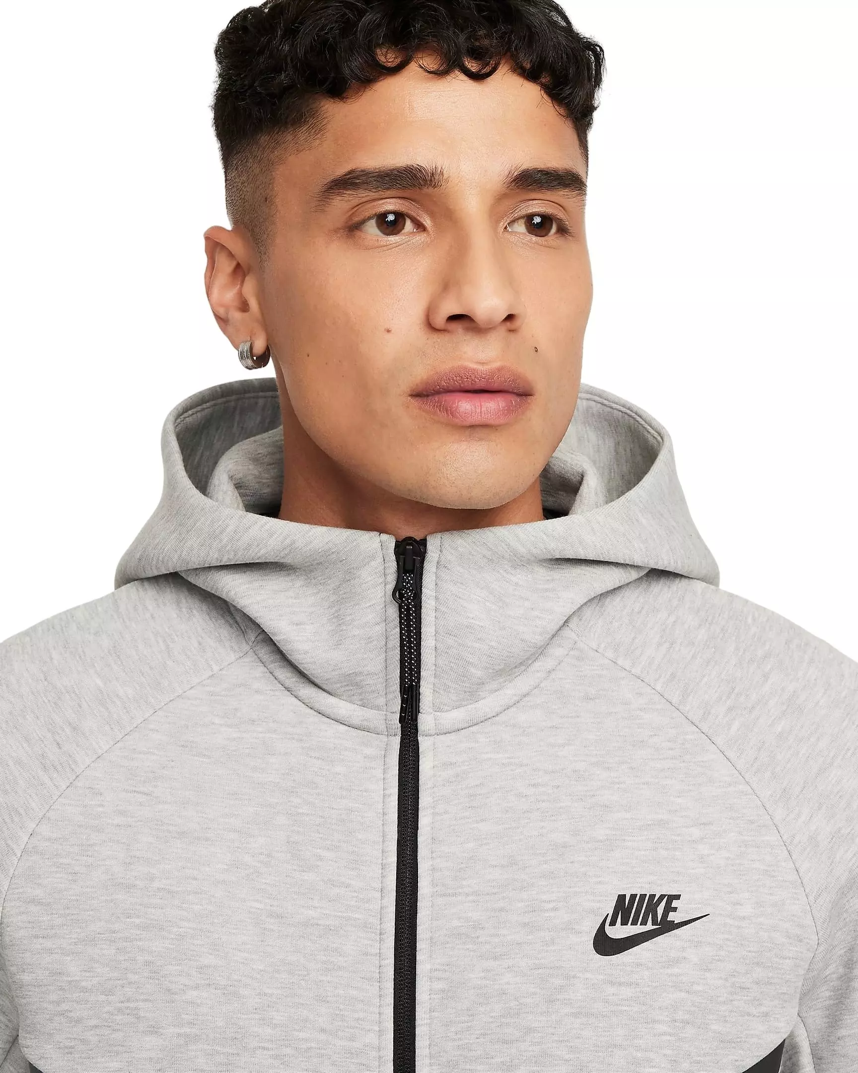 Nike Men's Tech Full-Zip Windrunner Jacket -Grey/Black - GREY/BLACK