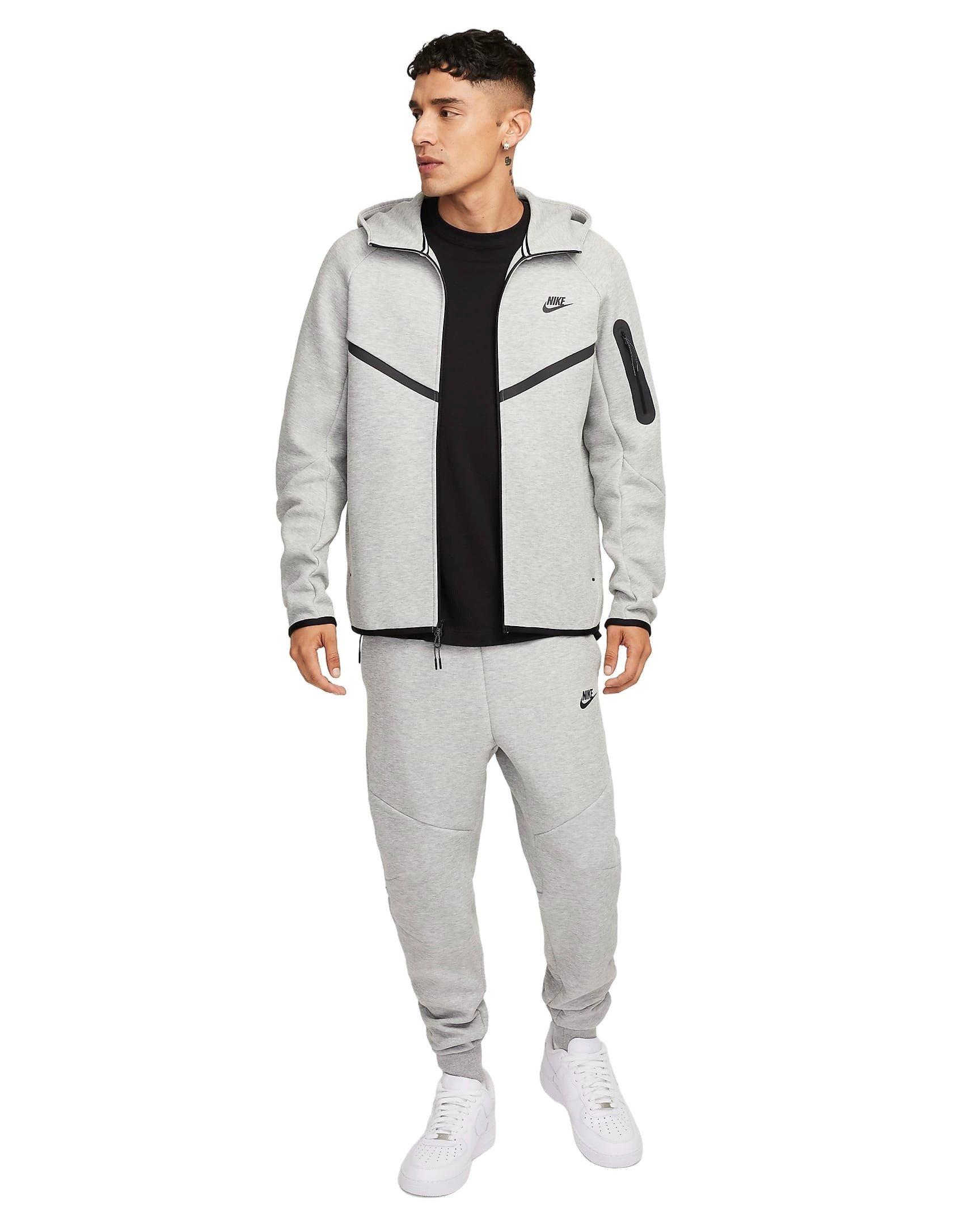 Nike Men's Tech Full-Zip Windrunner Jacket -Grey/Black - GREY/BLACK