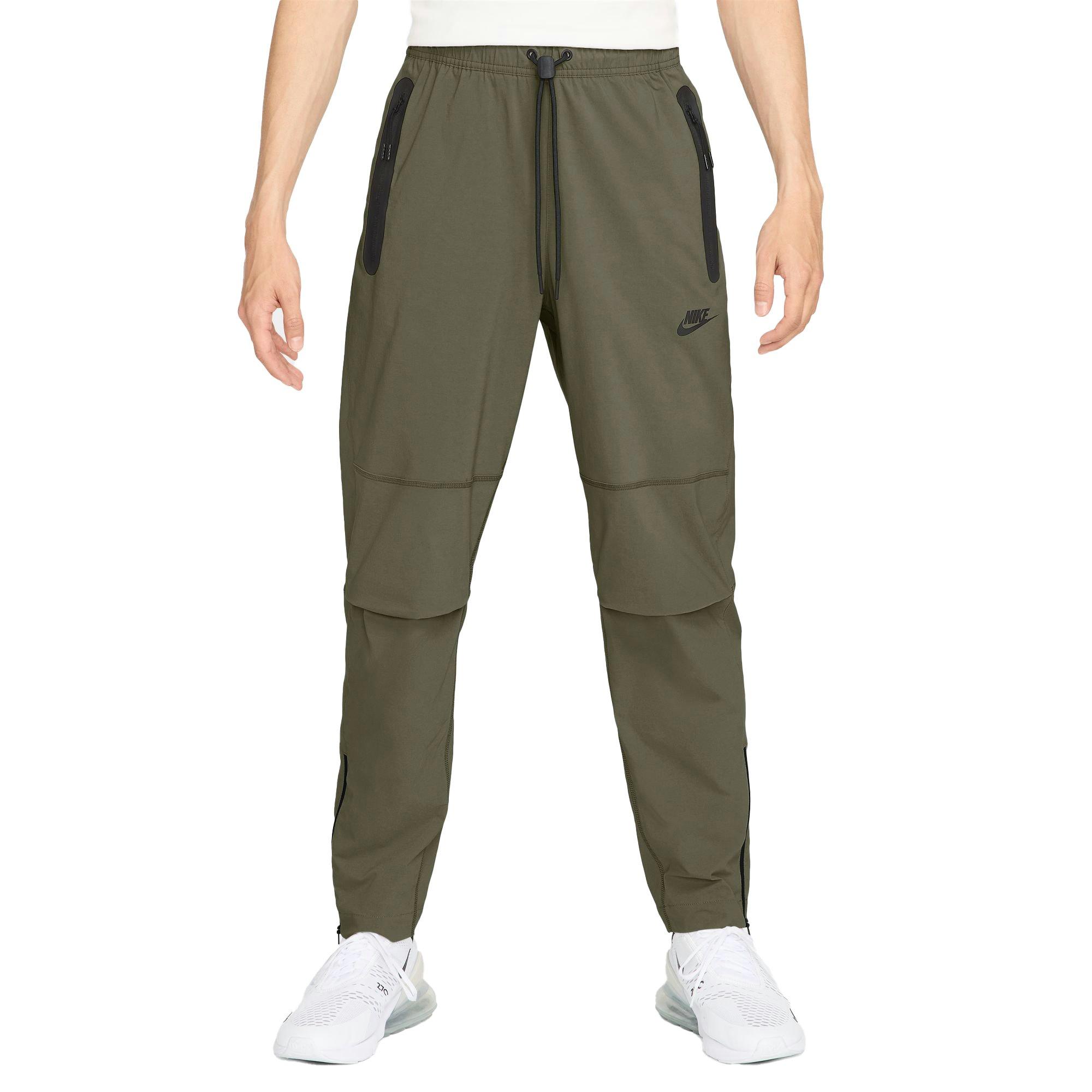 Nike Men's Sportswear Tech Woven Open Hem Pants-Olive - OLIVE Thumbnail View 1