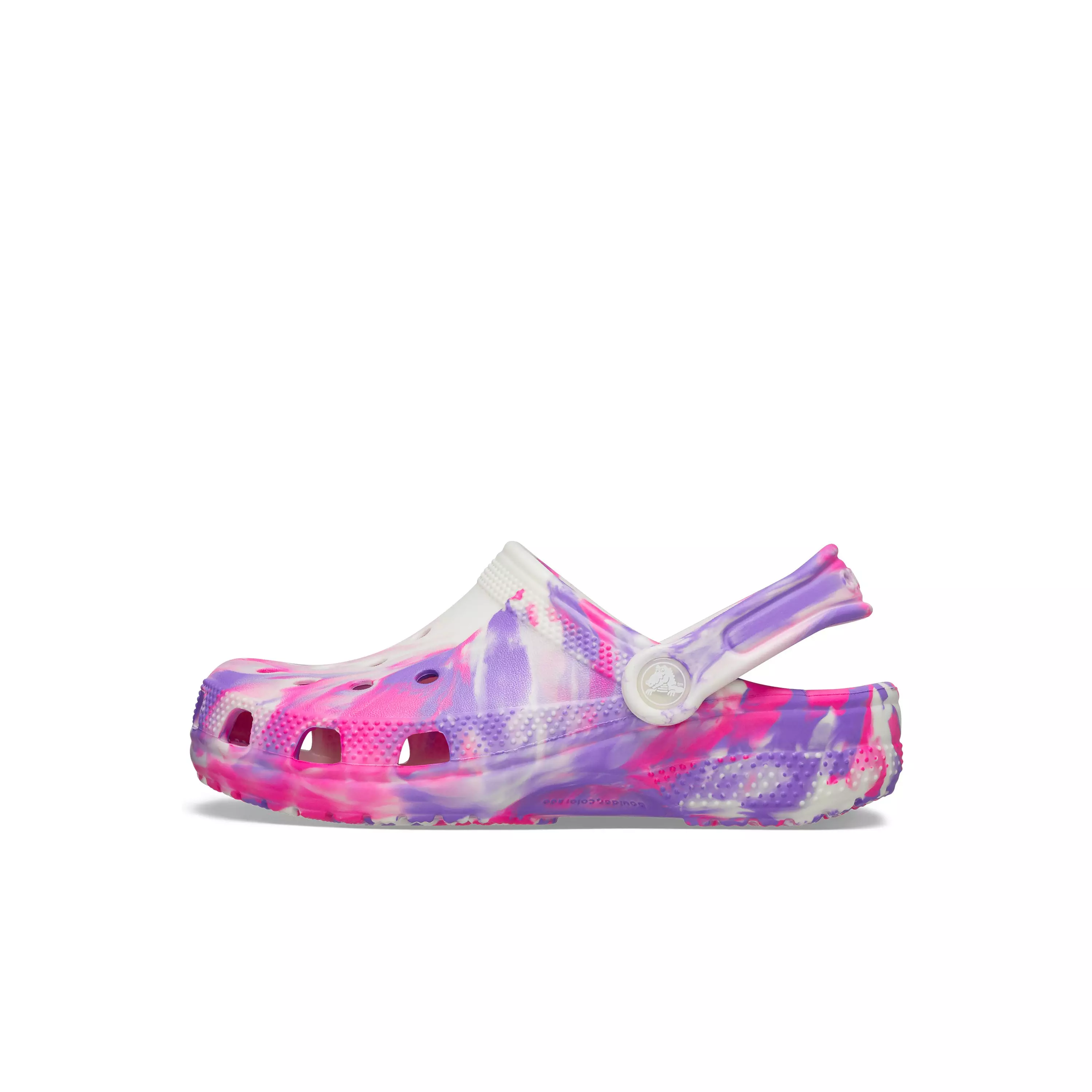 Crocs Classic Marbled "Pink Crush Glow" Preschool Girls' Clog - PURPLE/WHITE