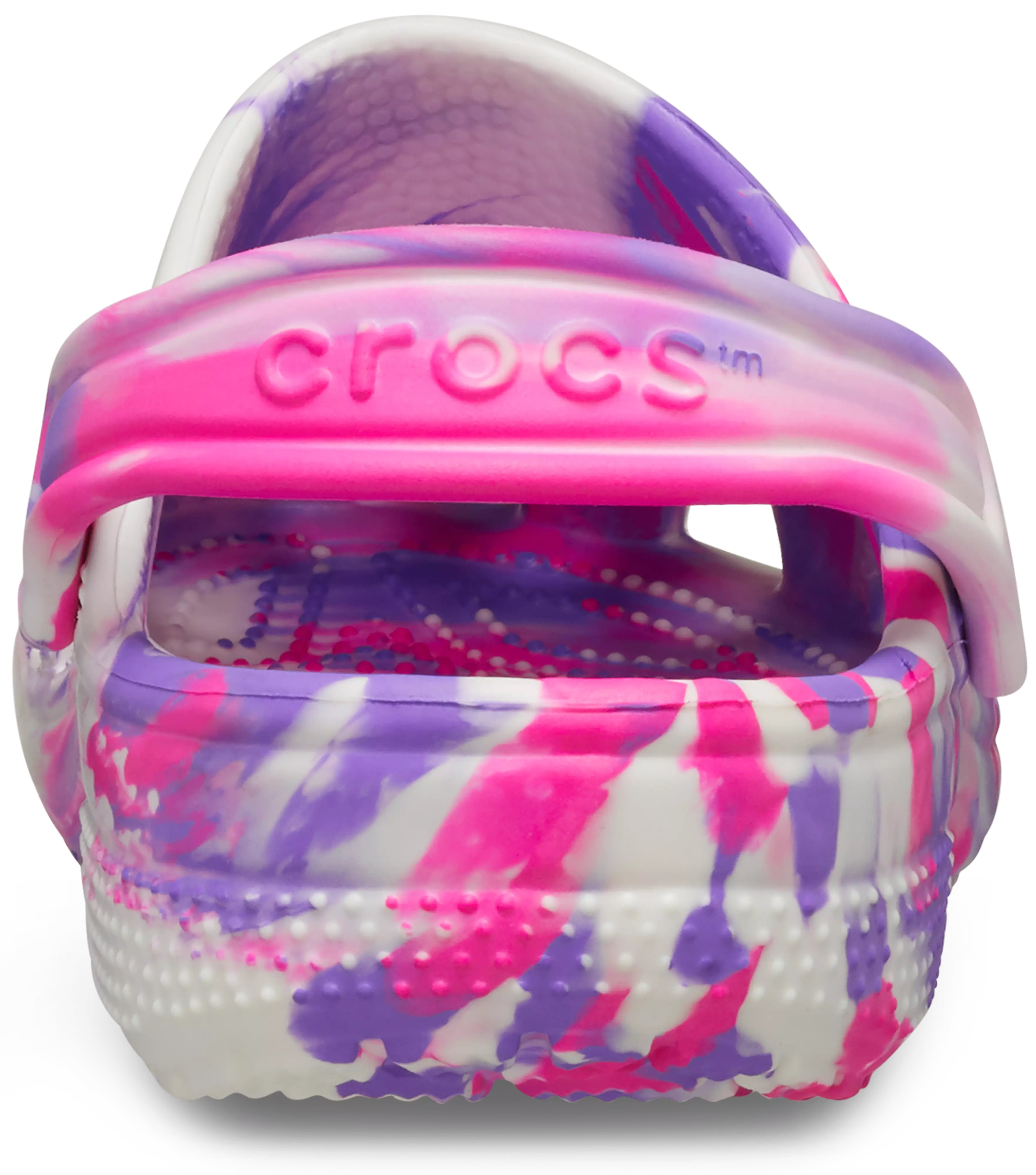 Crocs Classic Marbled "Pink Crush Glow" Preschool Girls' Clog - PURPLE/WHITE